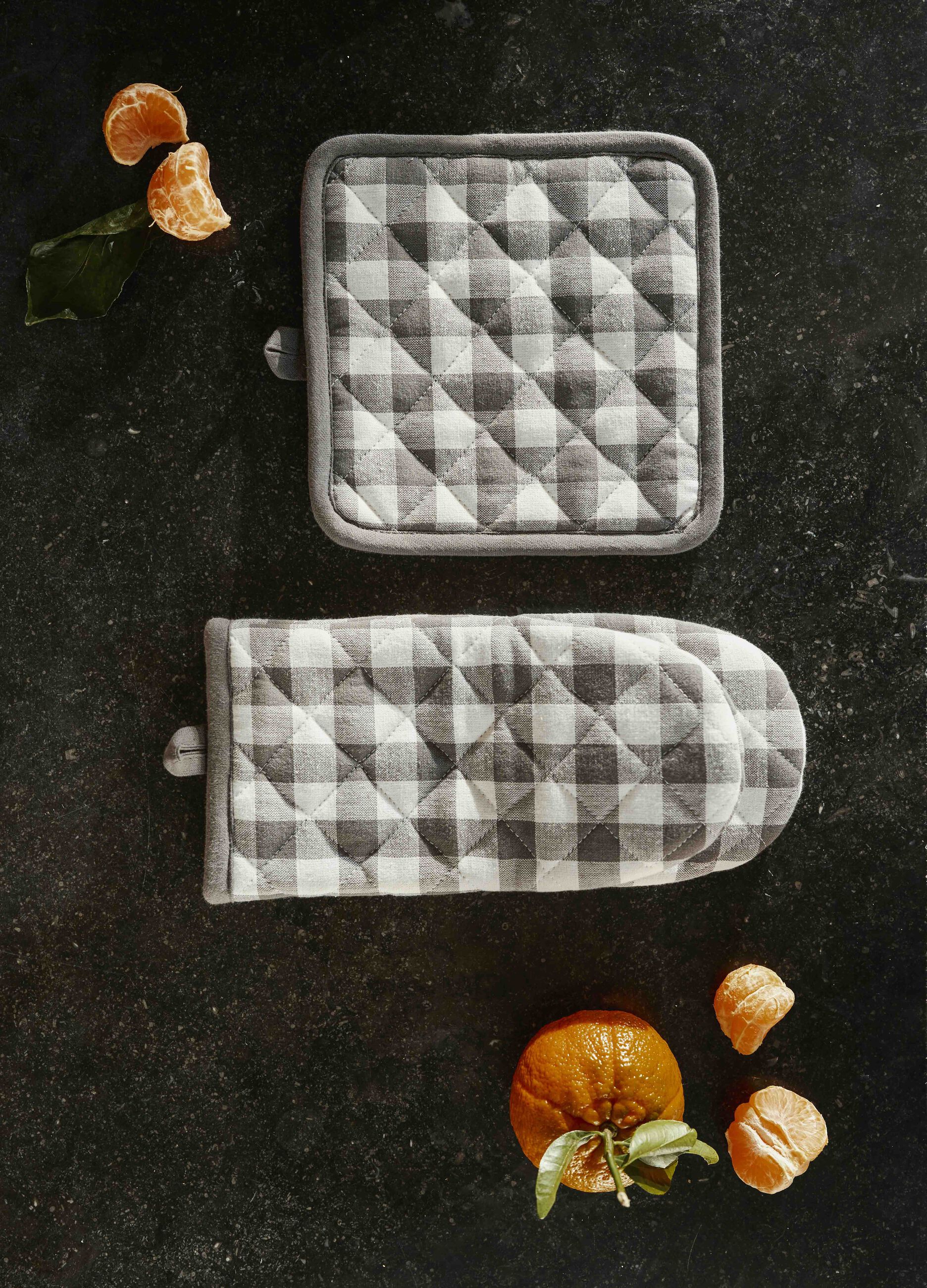 Guanto da cucina in cotone a quadretti_0