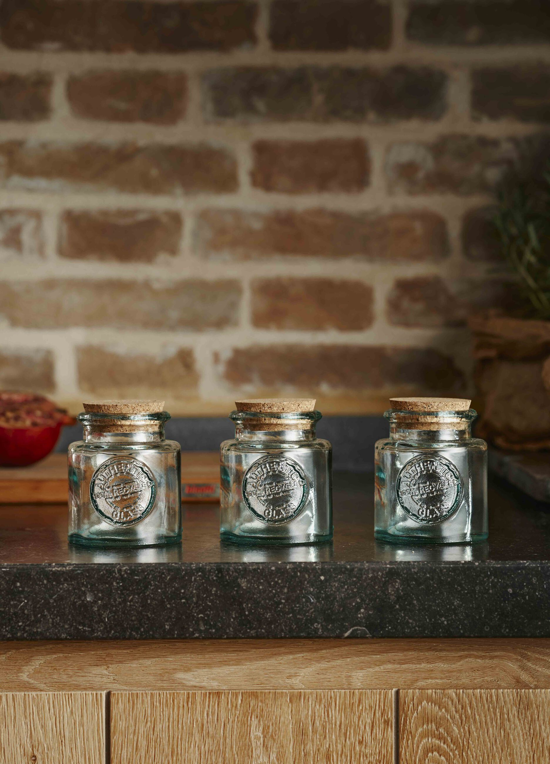 Set of 3 jars in recycled glass Made in Spain_0