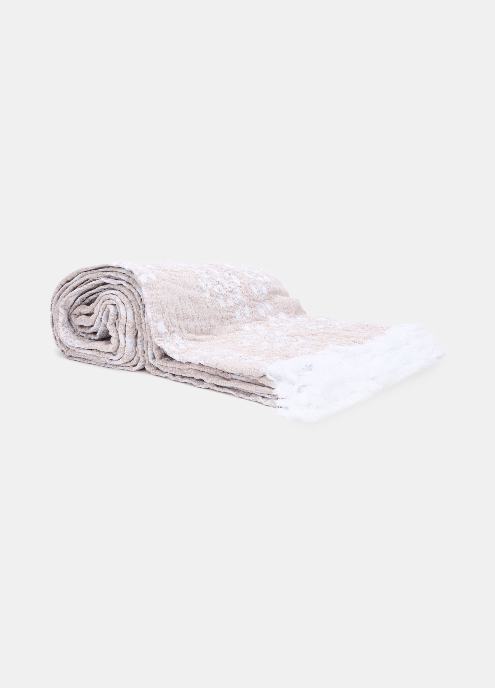 Telo decorativo in cotone lavato con frange_1