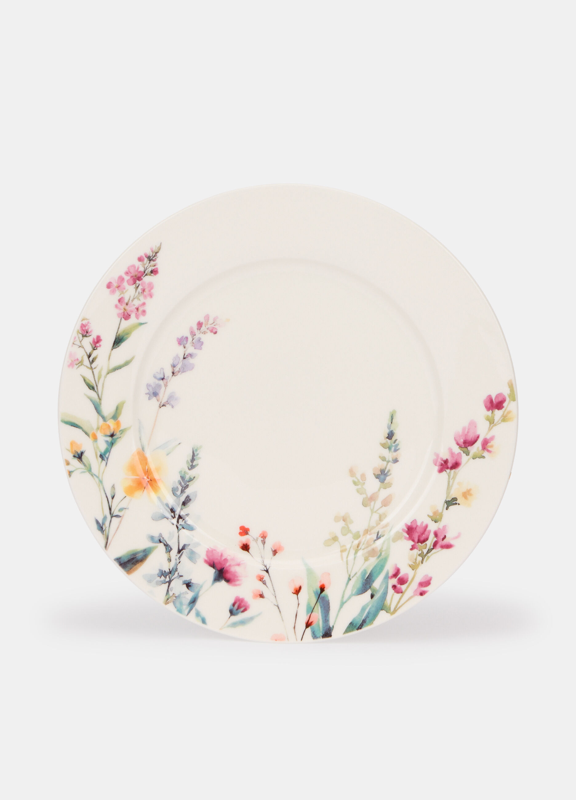 Piatto da dessert in ceramica a fiori_0