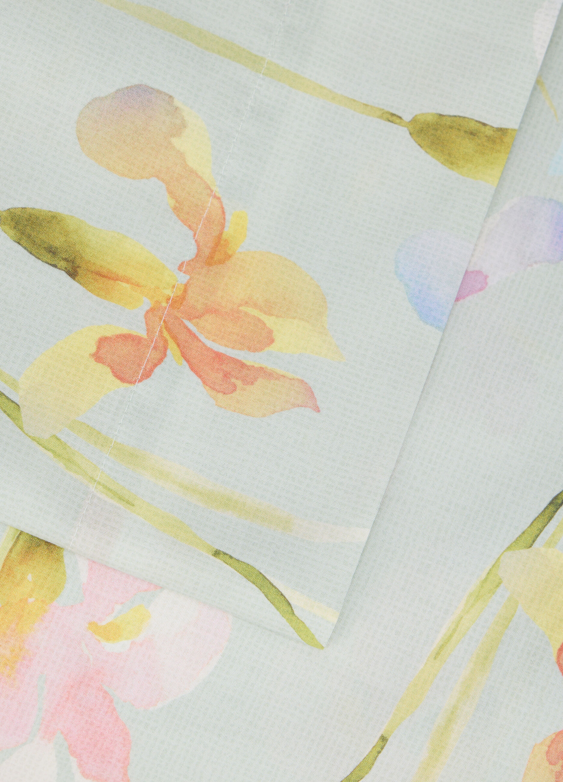 Parure lenzuolo matrimoniale in percalle con stampa a fiori_1