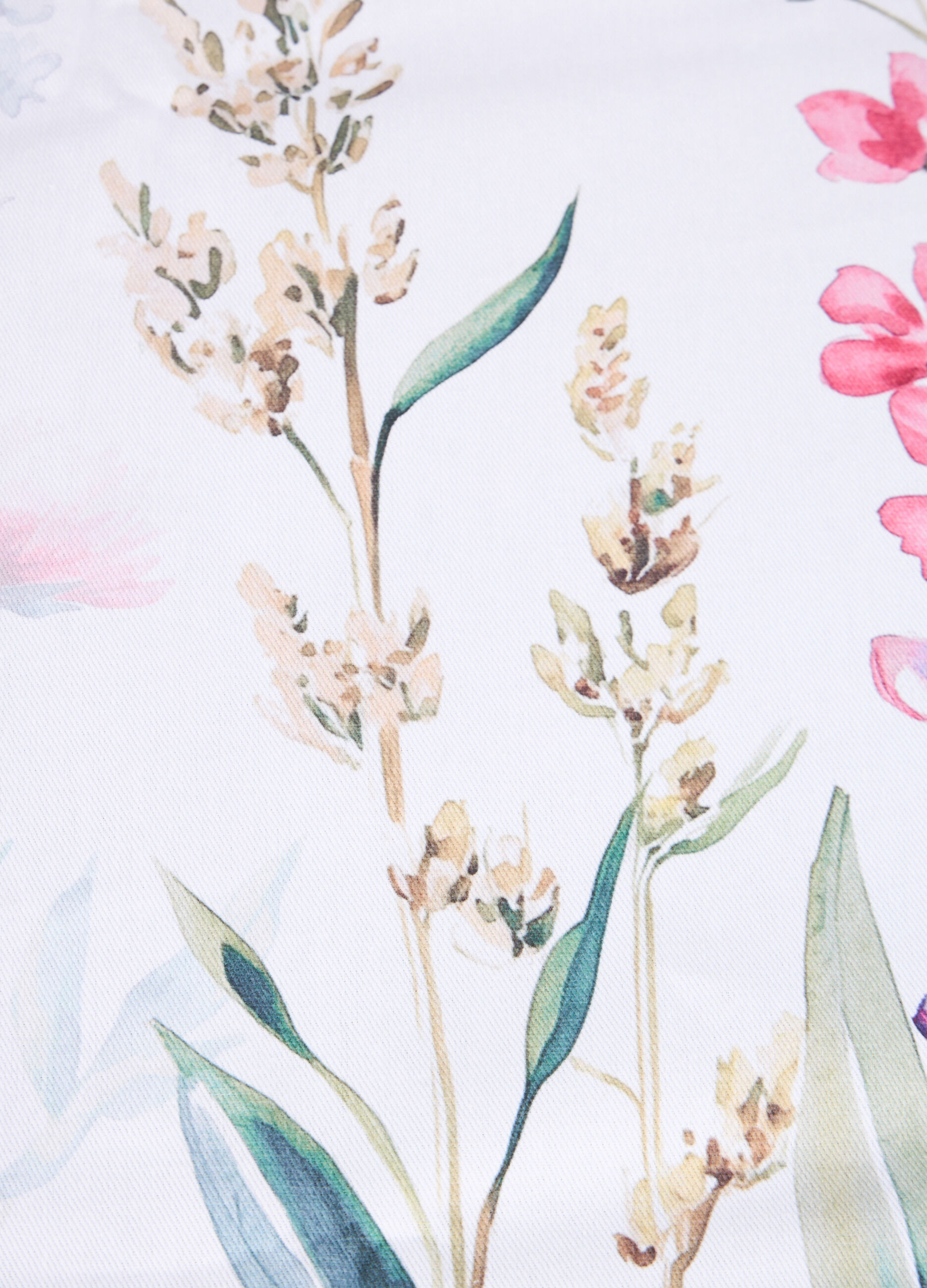 Tovaglia rotonda 6 posti in cotone a fiori_1