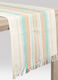 Runner in cotone a righe con frange_0