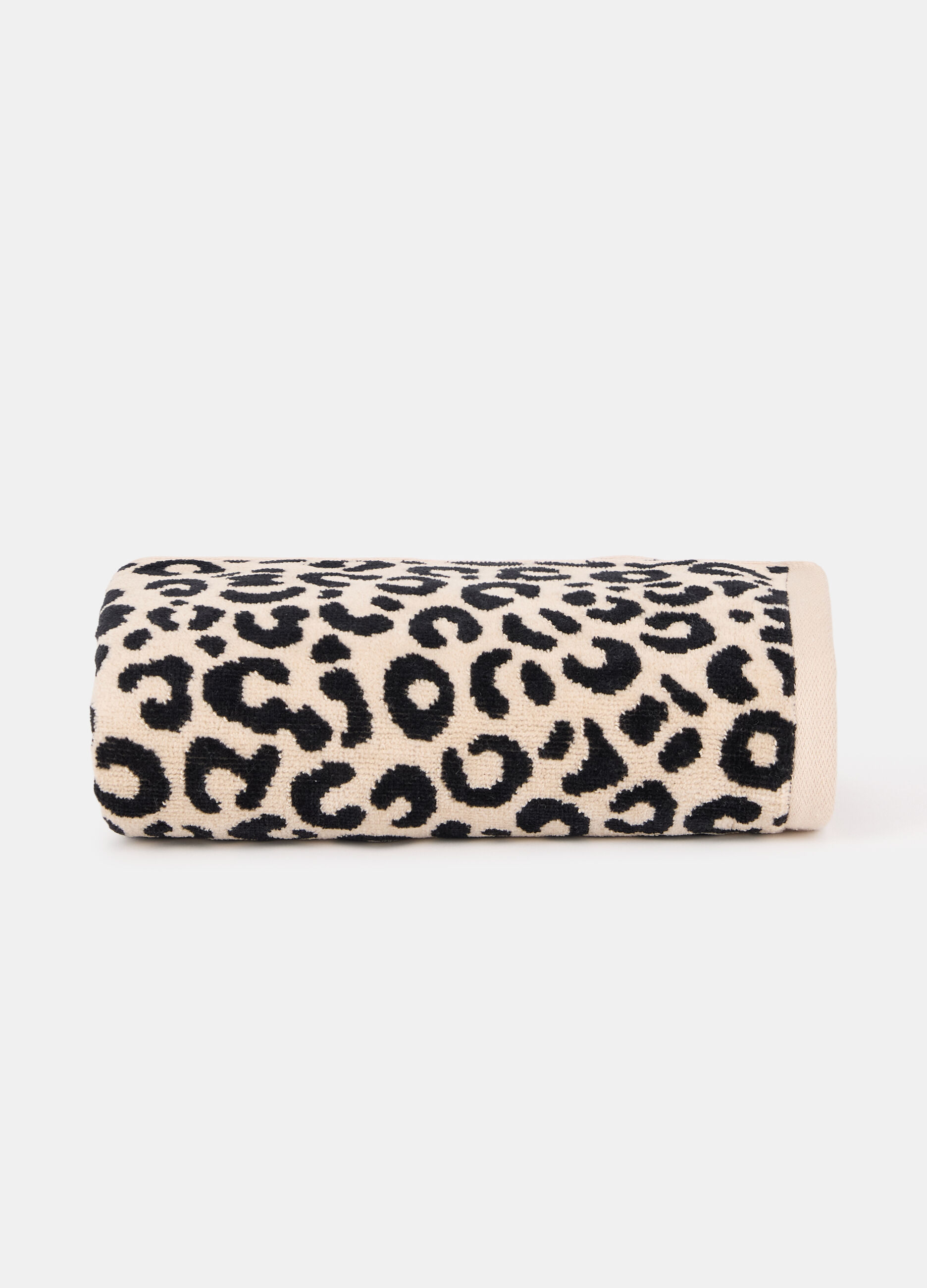 Asciugamano da bagno in cotone con motivo animalier_0