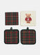 Set strofinaccio e presine in cotone tartan_0