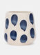 Bicchiere porta spazzolini in ceramica a pois_0