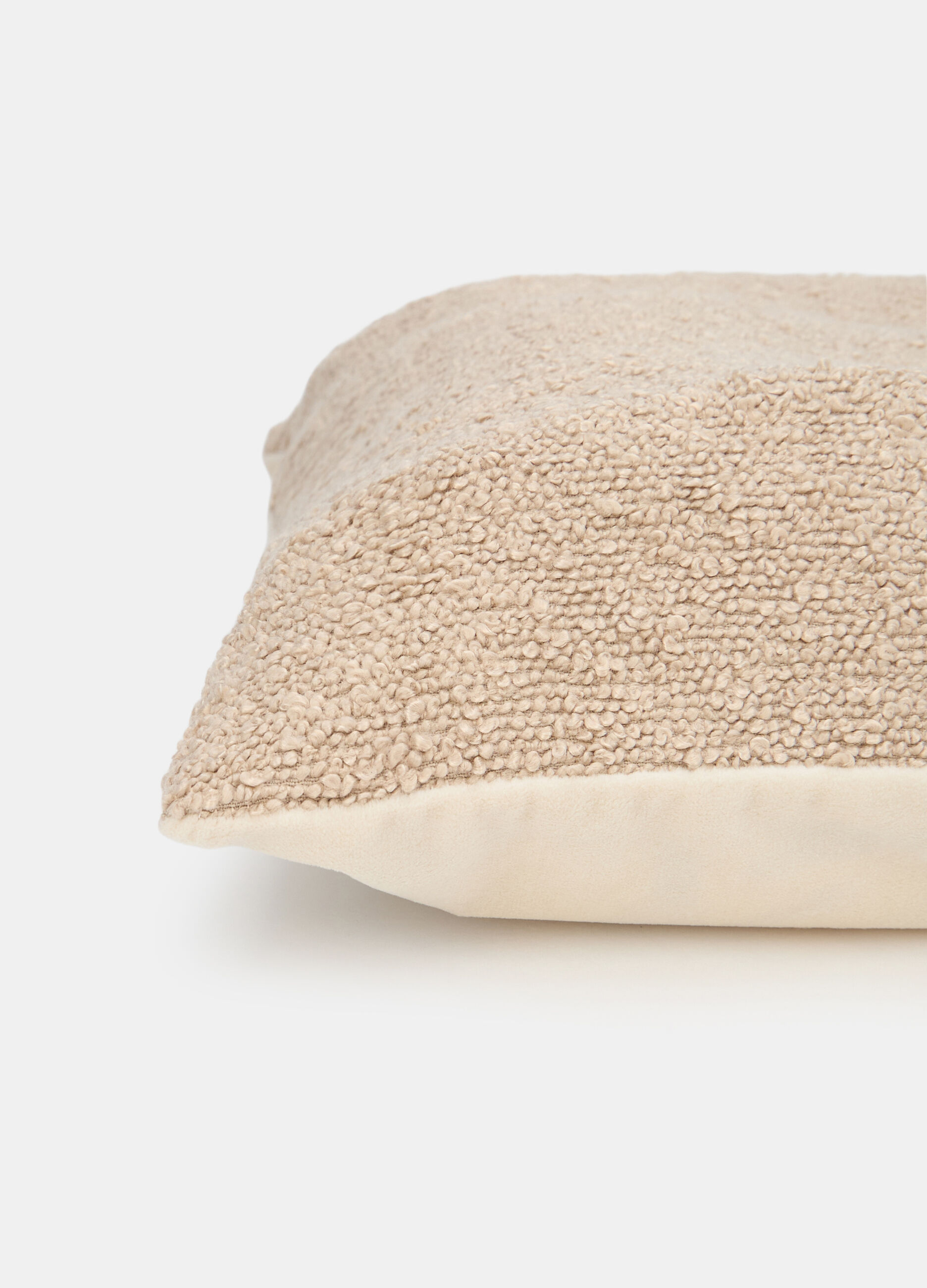 Cuscino imbottito con tessuto loop