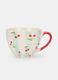Tazza a righe con ciliegie in ceramica_0