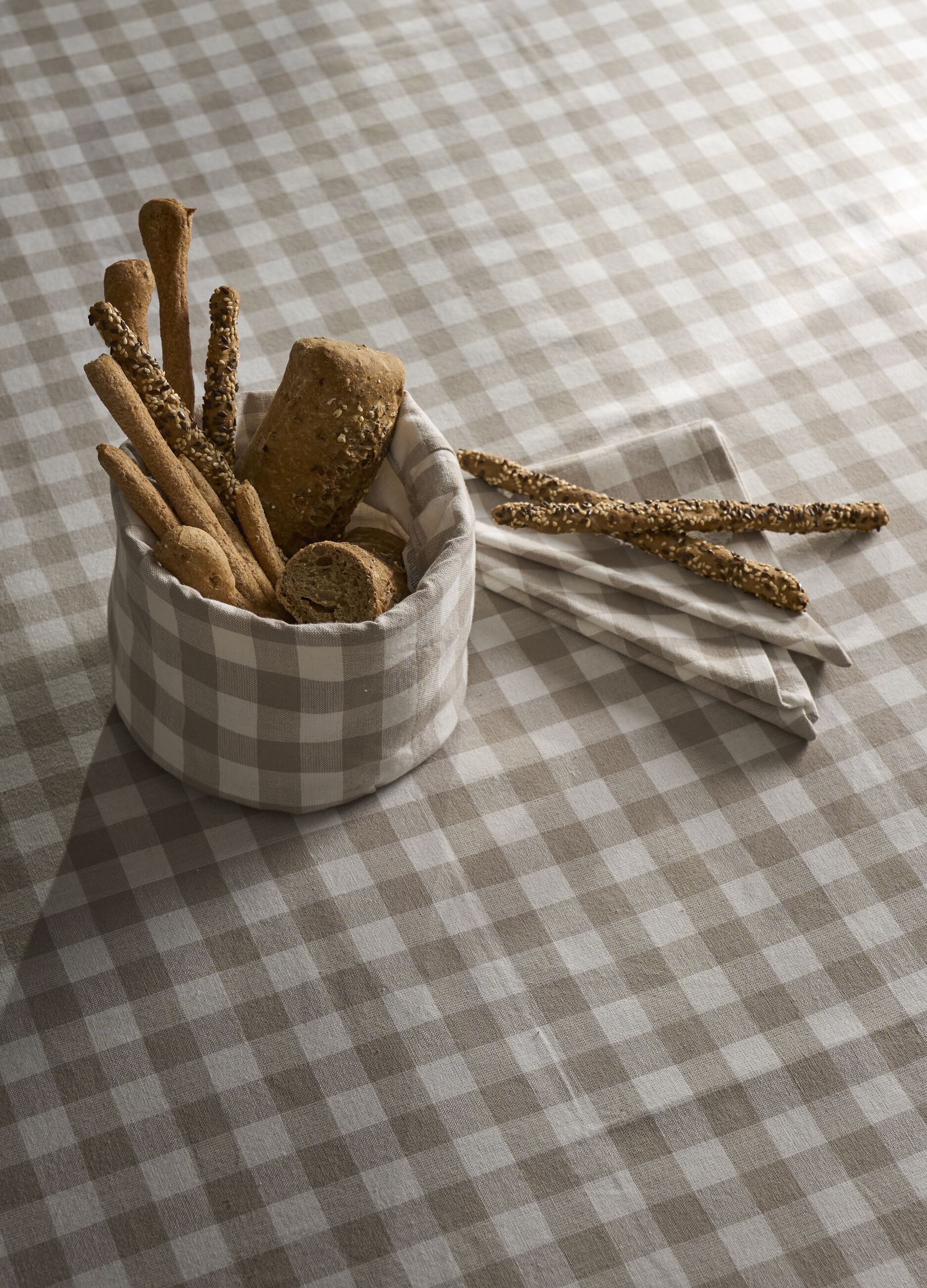 Cestino del pane in cotone a quadretti_0