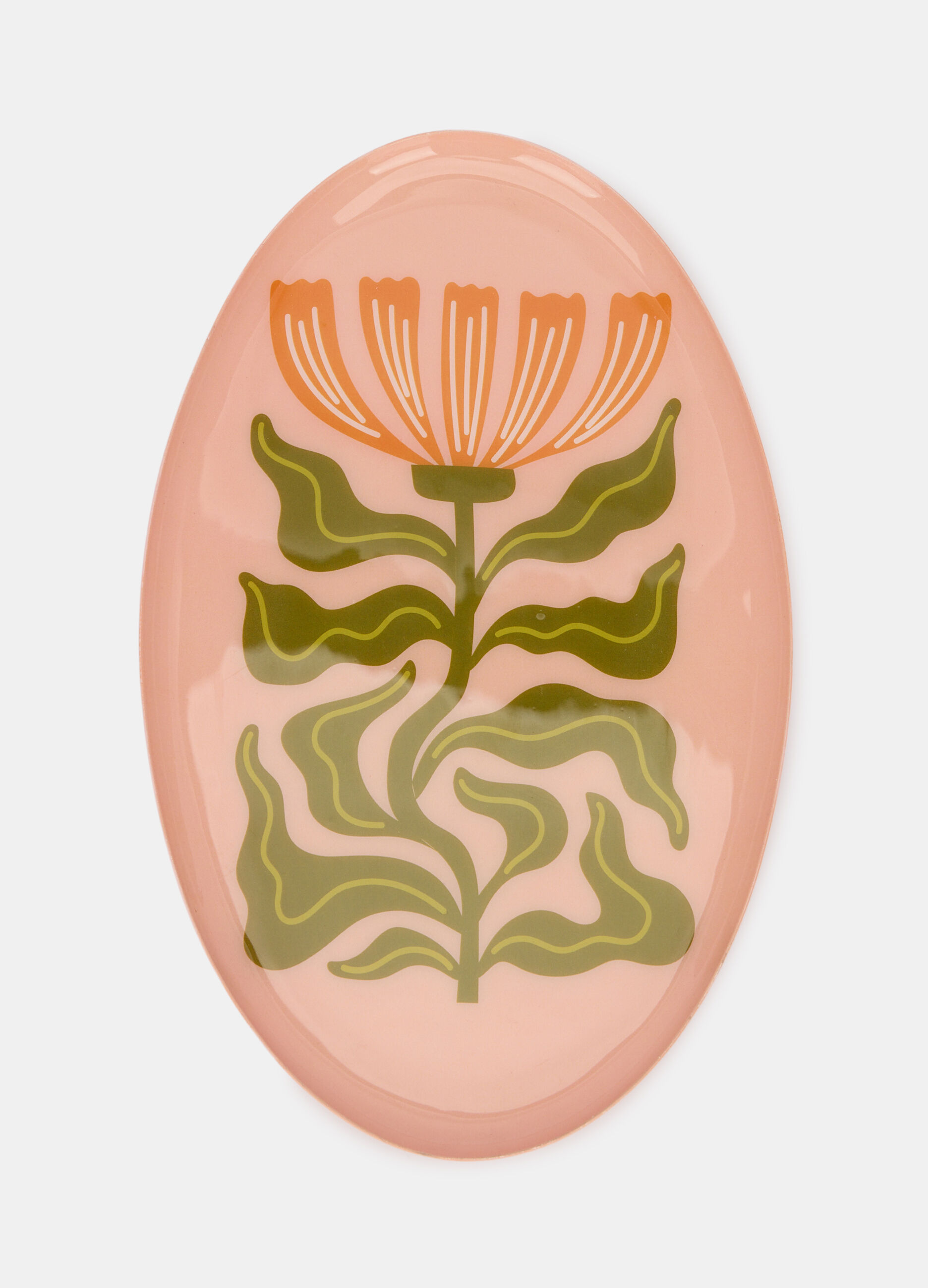 Vassoio ovale con fiori_0