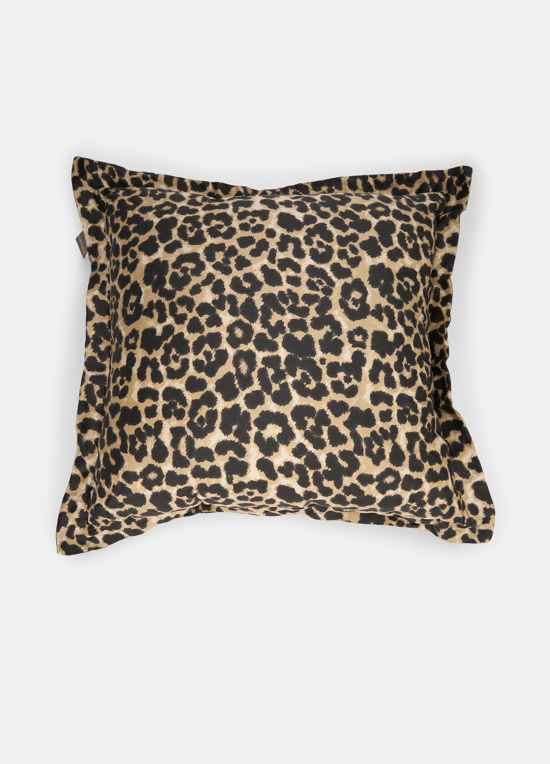 Cuscino quadrato in raso di cotone animalier