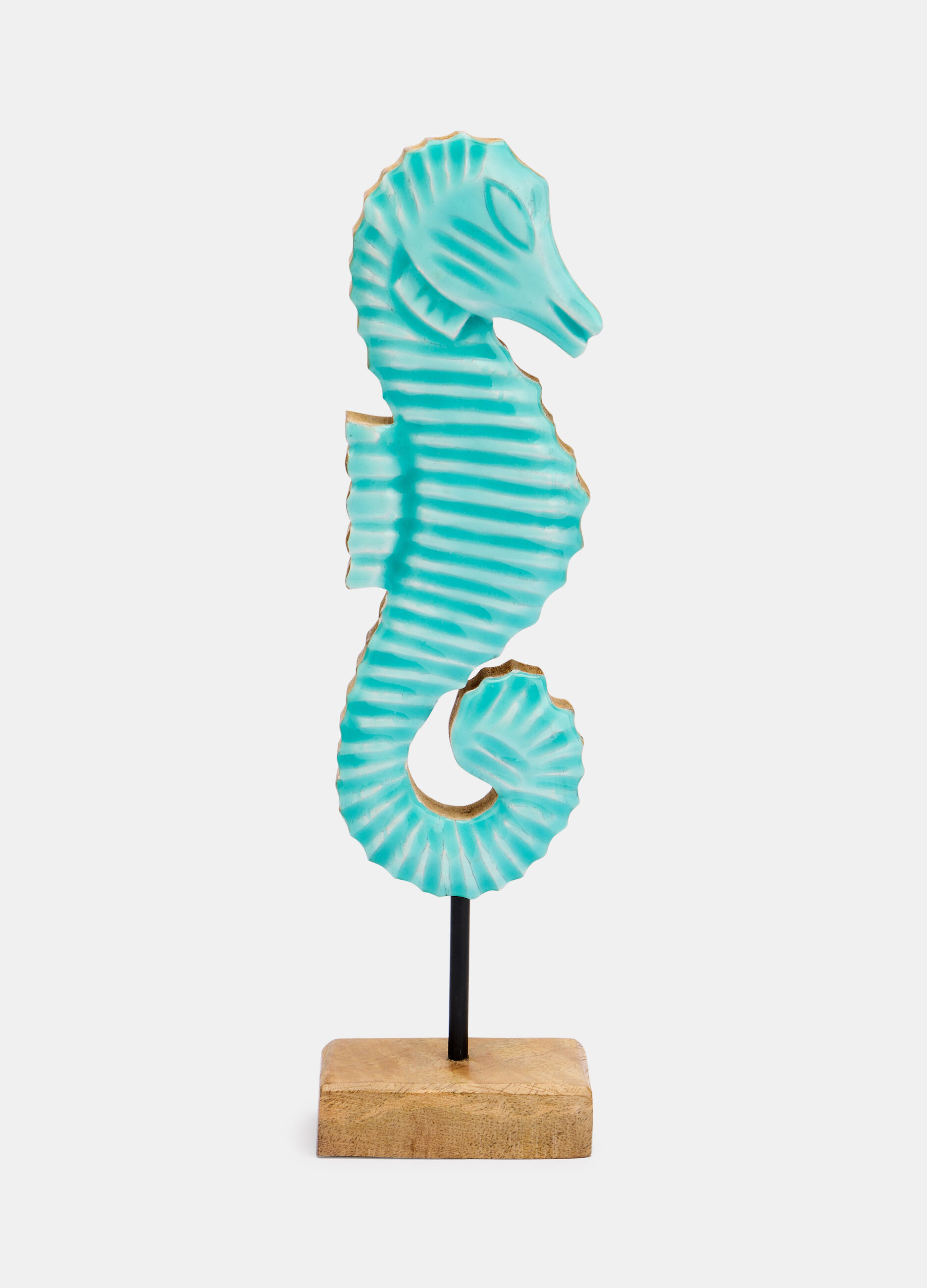 Handmade varnished wooden seahorse_0