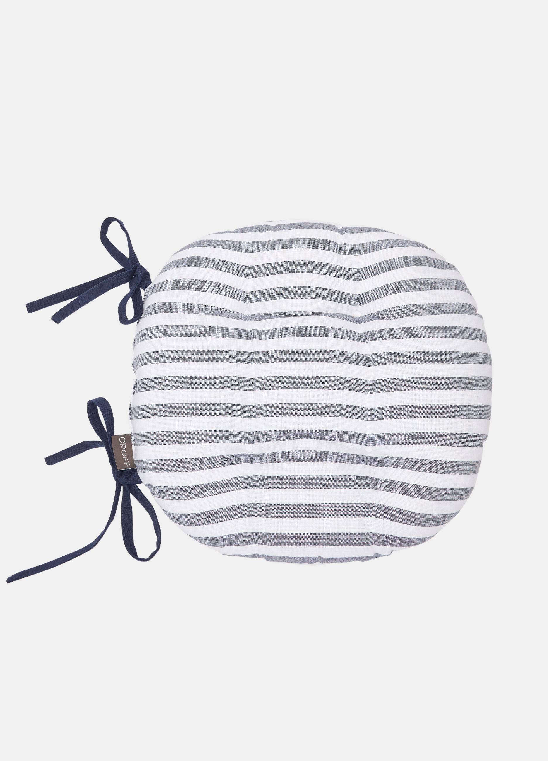 Striped round seat pad in 100% cotton_0