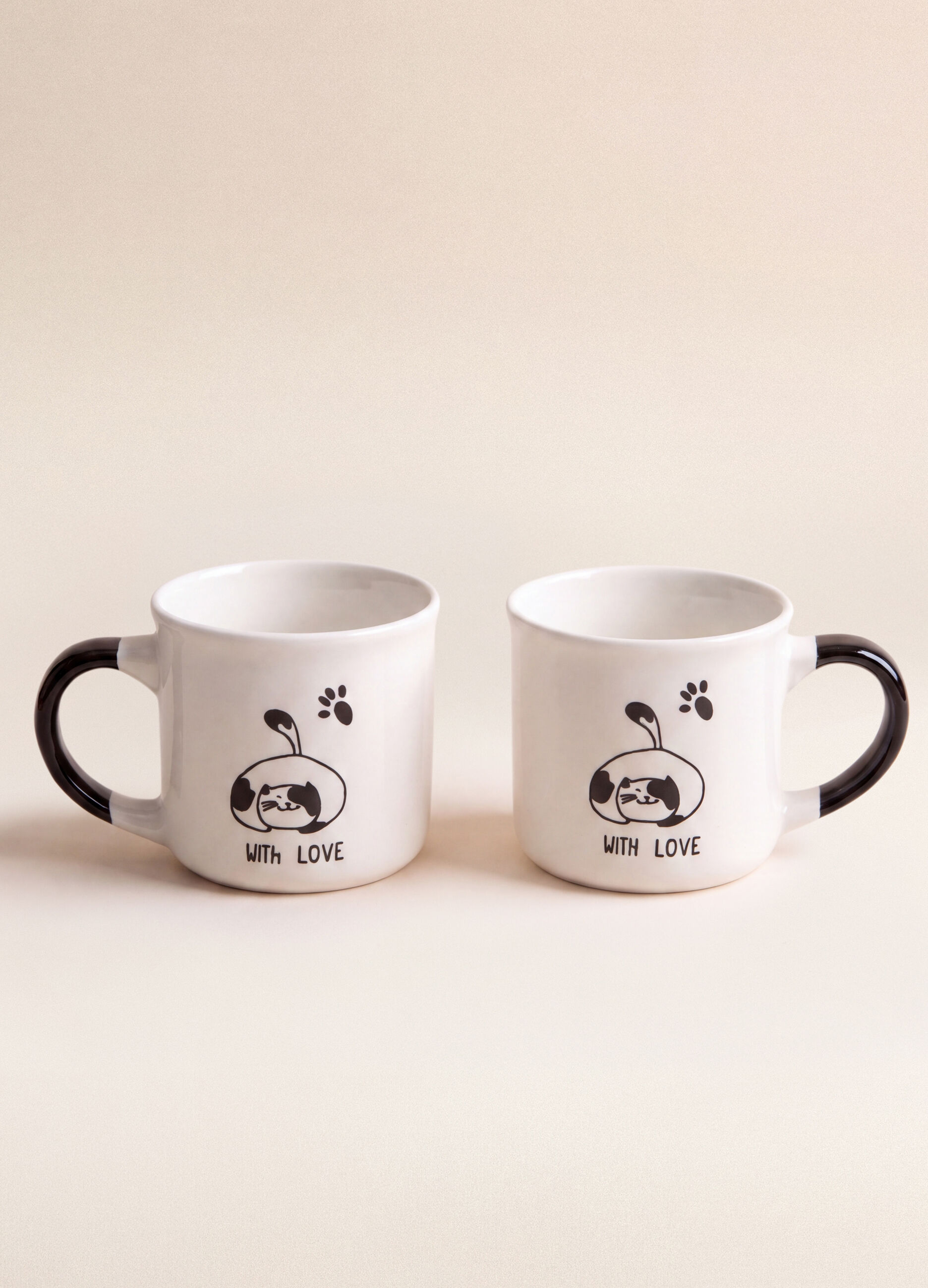 2 pack tazzine in ceramica With Love gatto_0