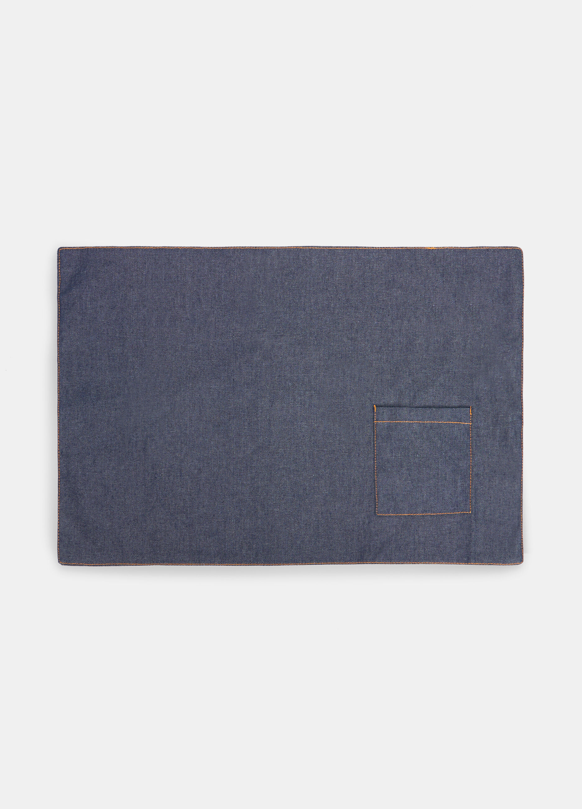 Tovaglietta rettangolare in puro cotone effetto denim_0