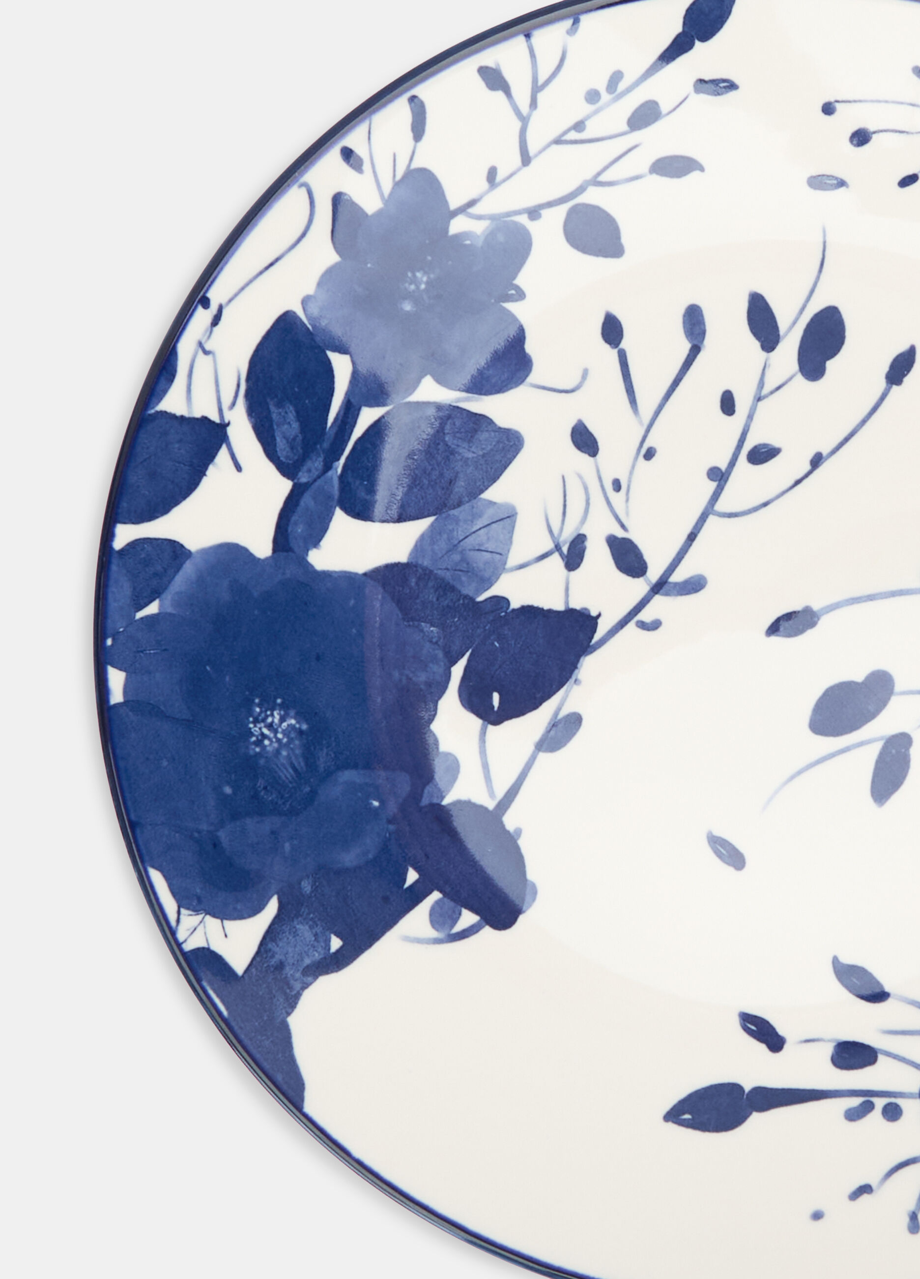 Piatto piano in ceramica a fiori_1