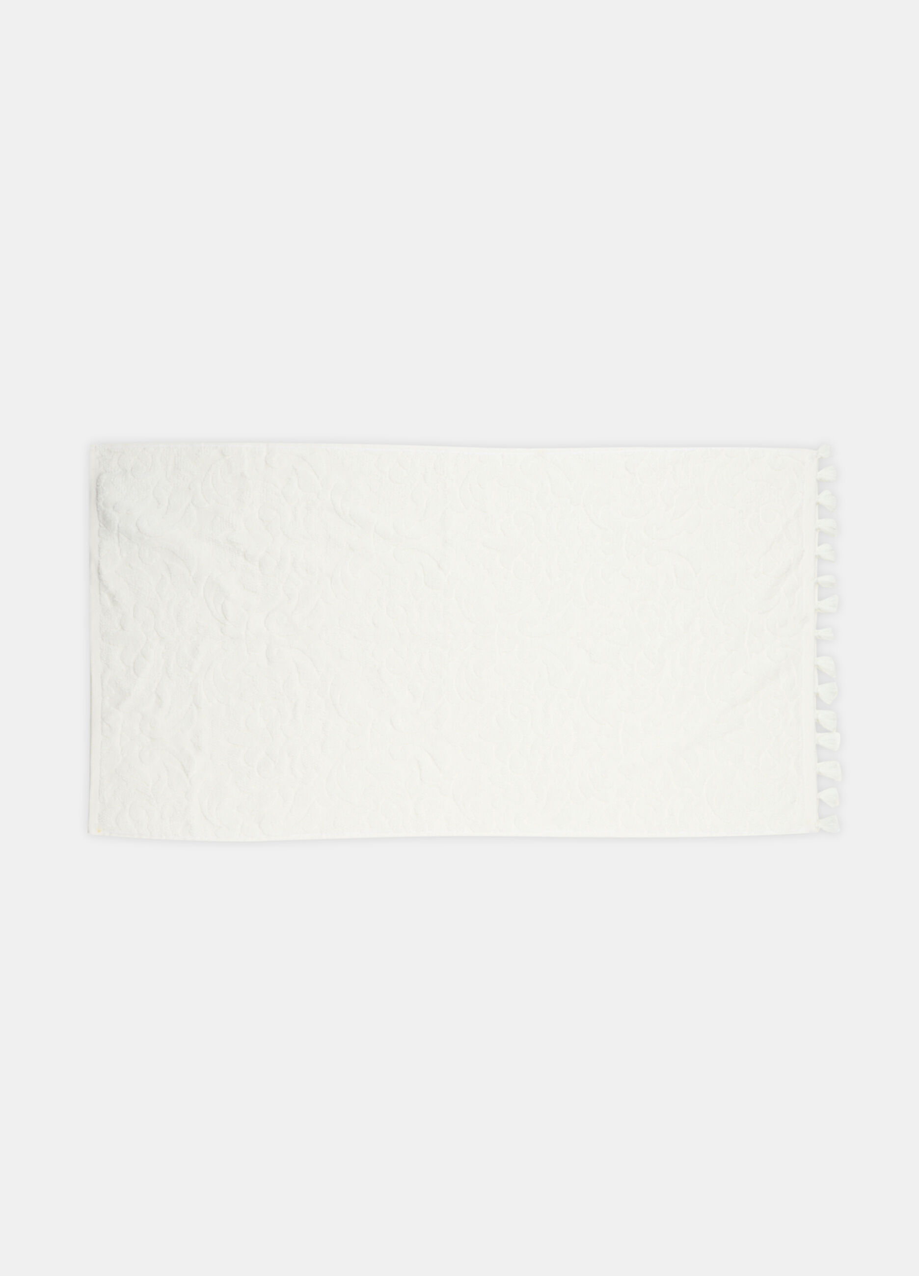 Asciugamano in puro cotone con nappe_1