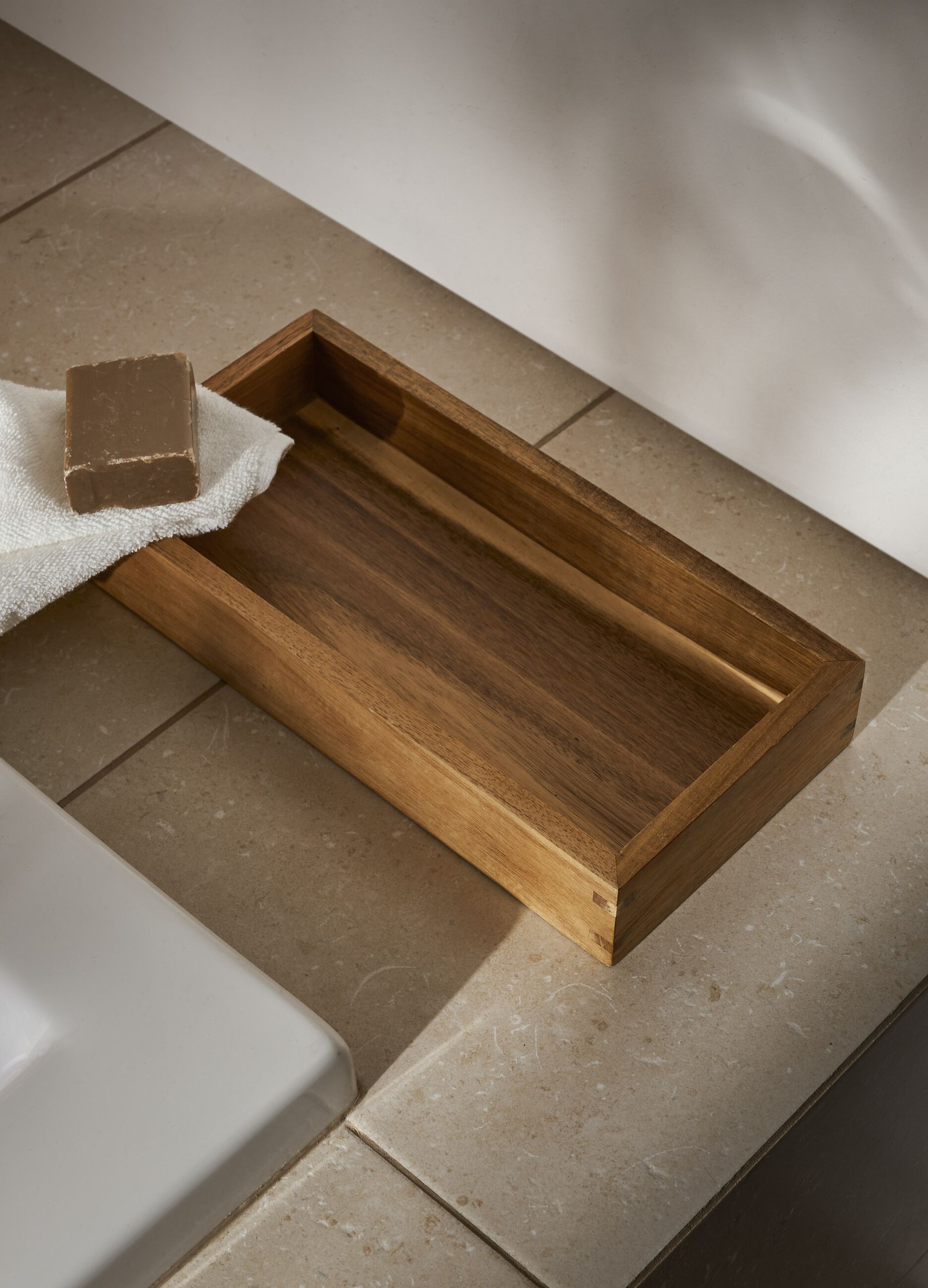 Vassoio bagno in legno di acacia_0