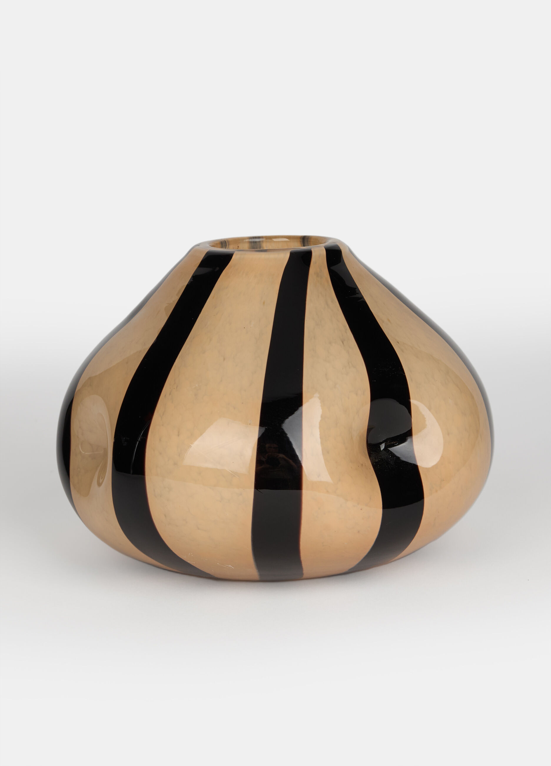 Vaso in vetro a righe piccolo