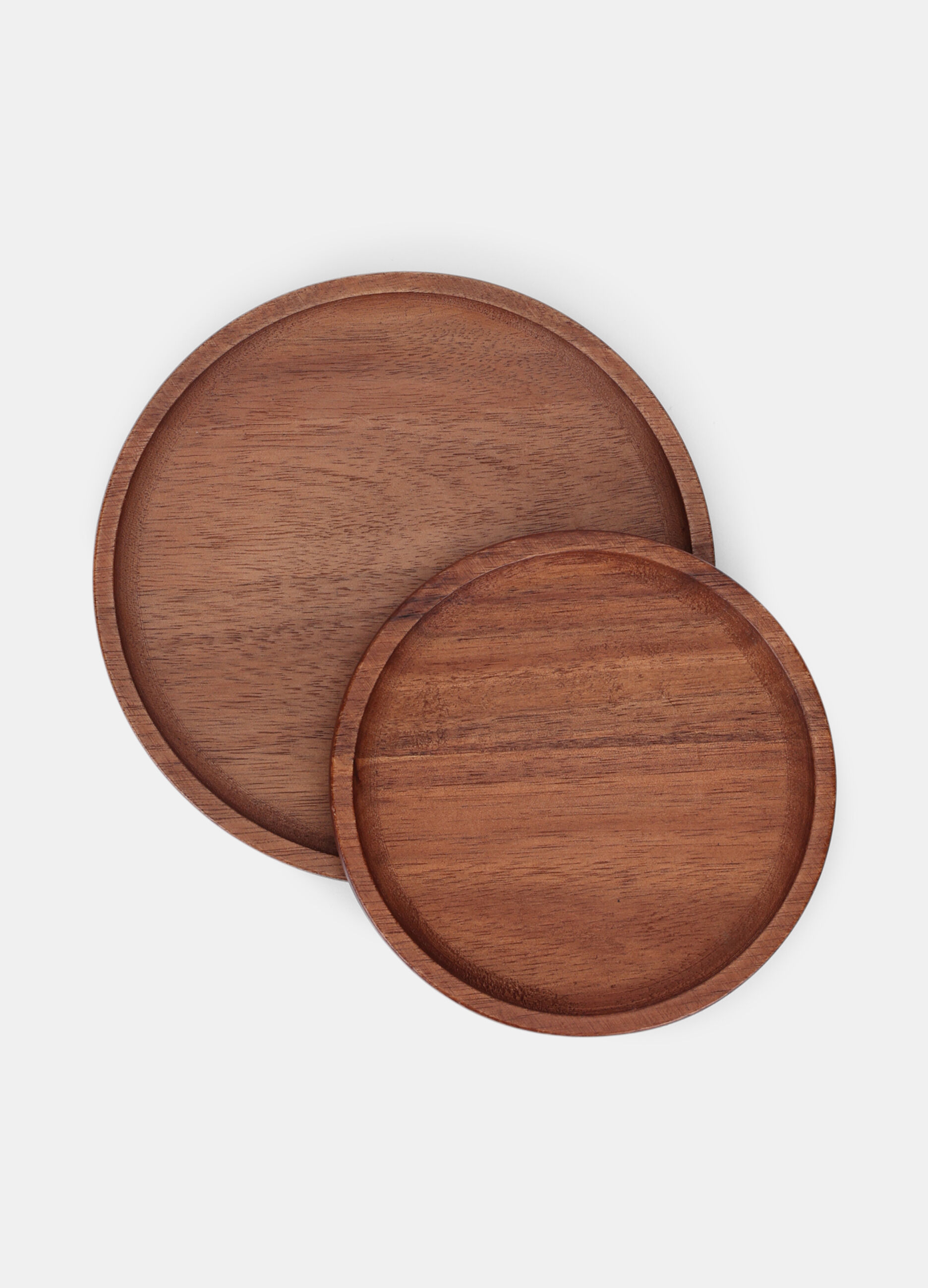 2 pack vassoi rotondi in legno_0