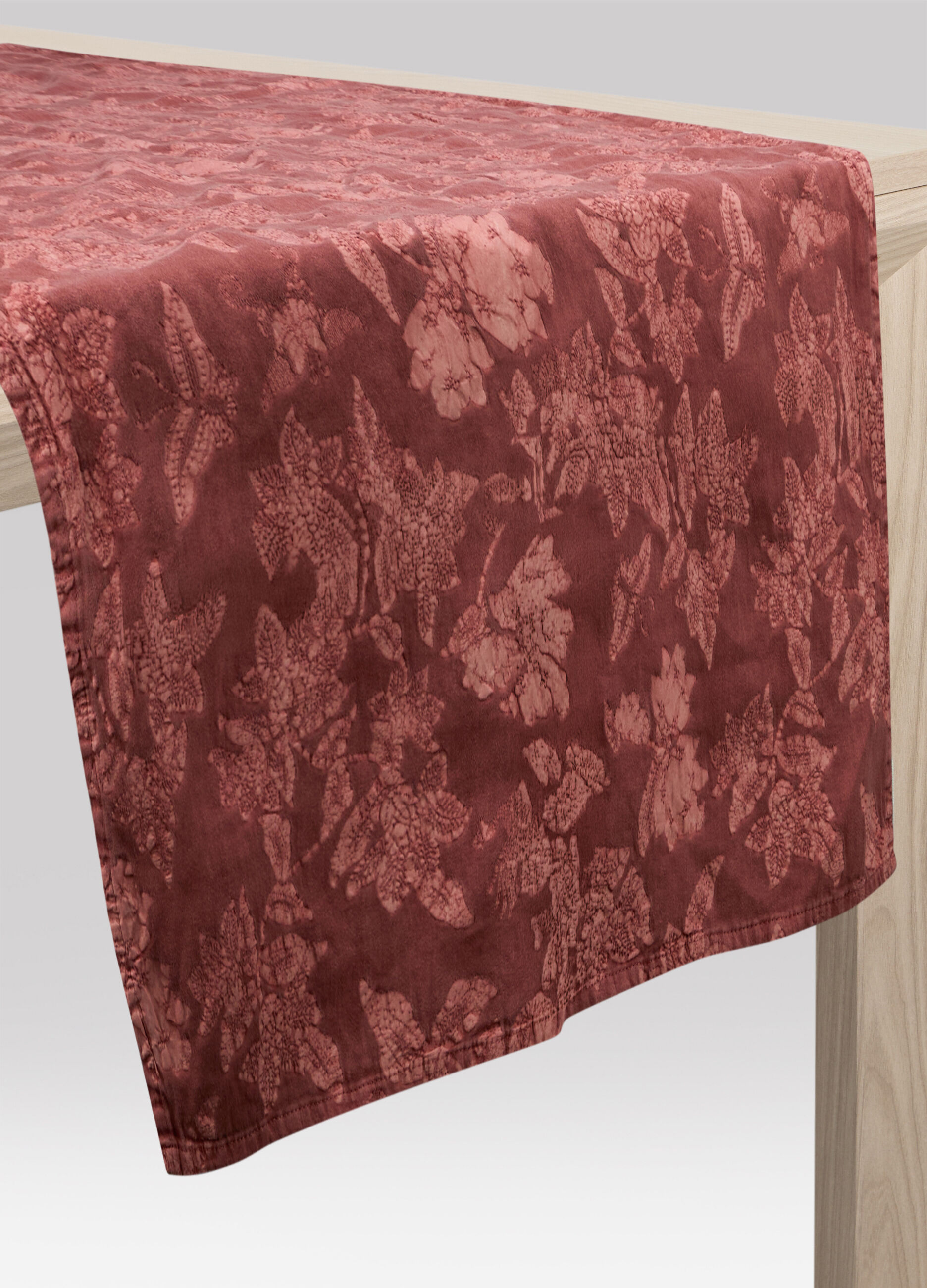 Runner in cotone lavato con stampa jacquard