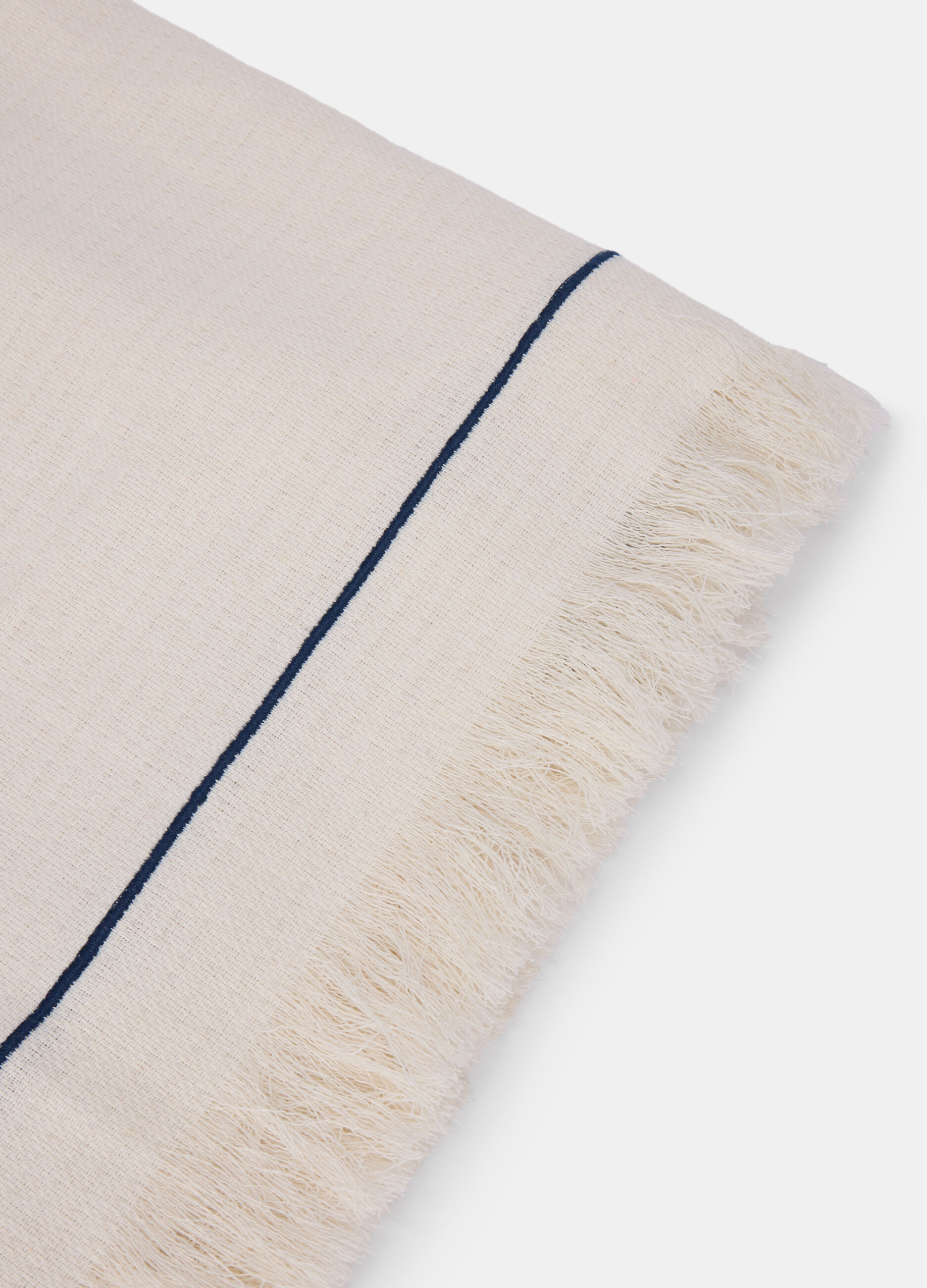 Coperta leggera in cotone con frange_1