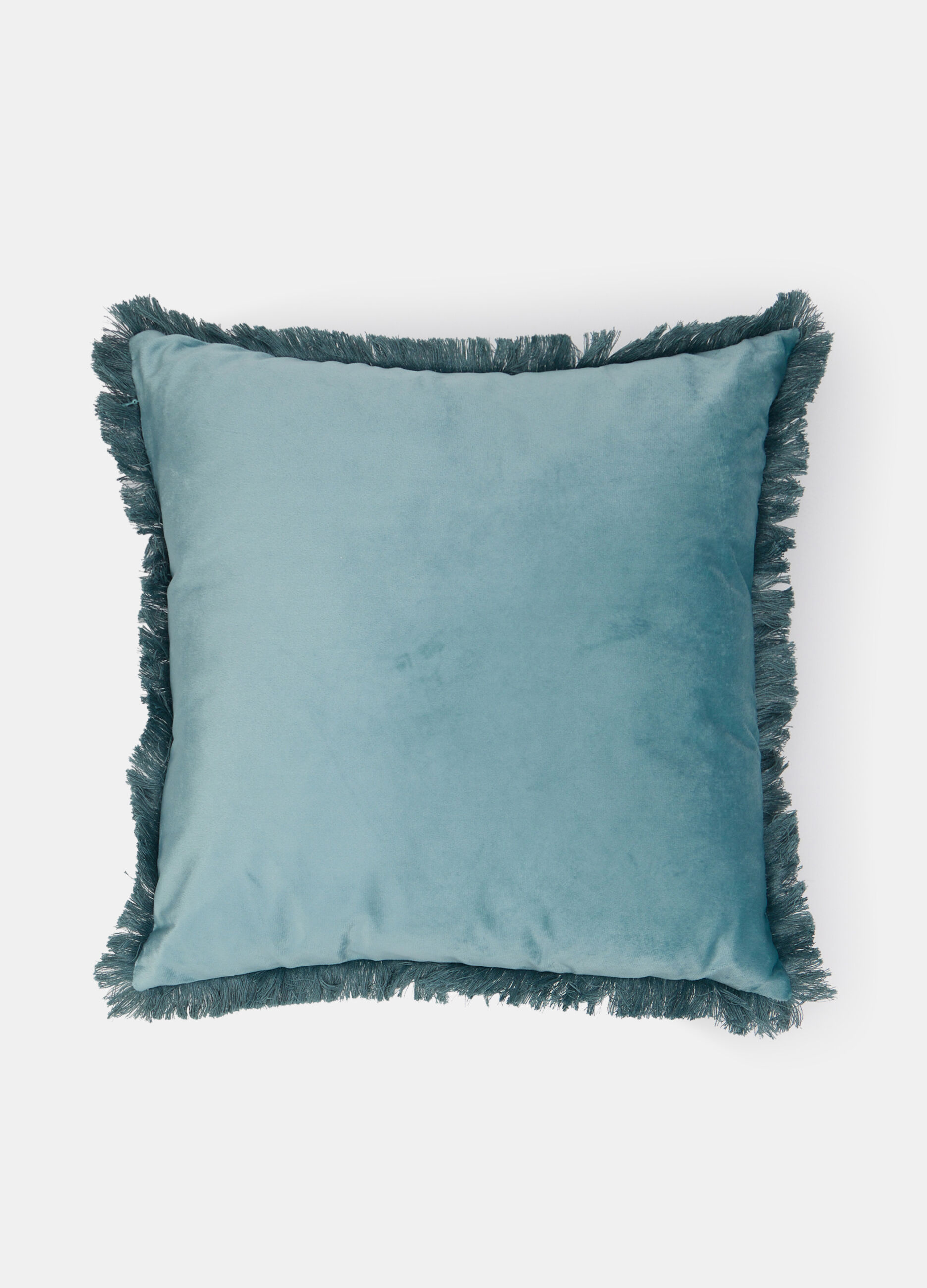 Cuscino in velluto con frange_0