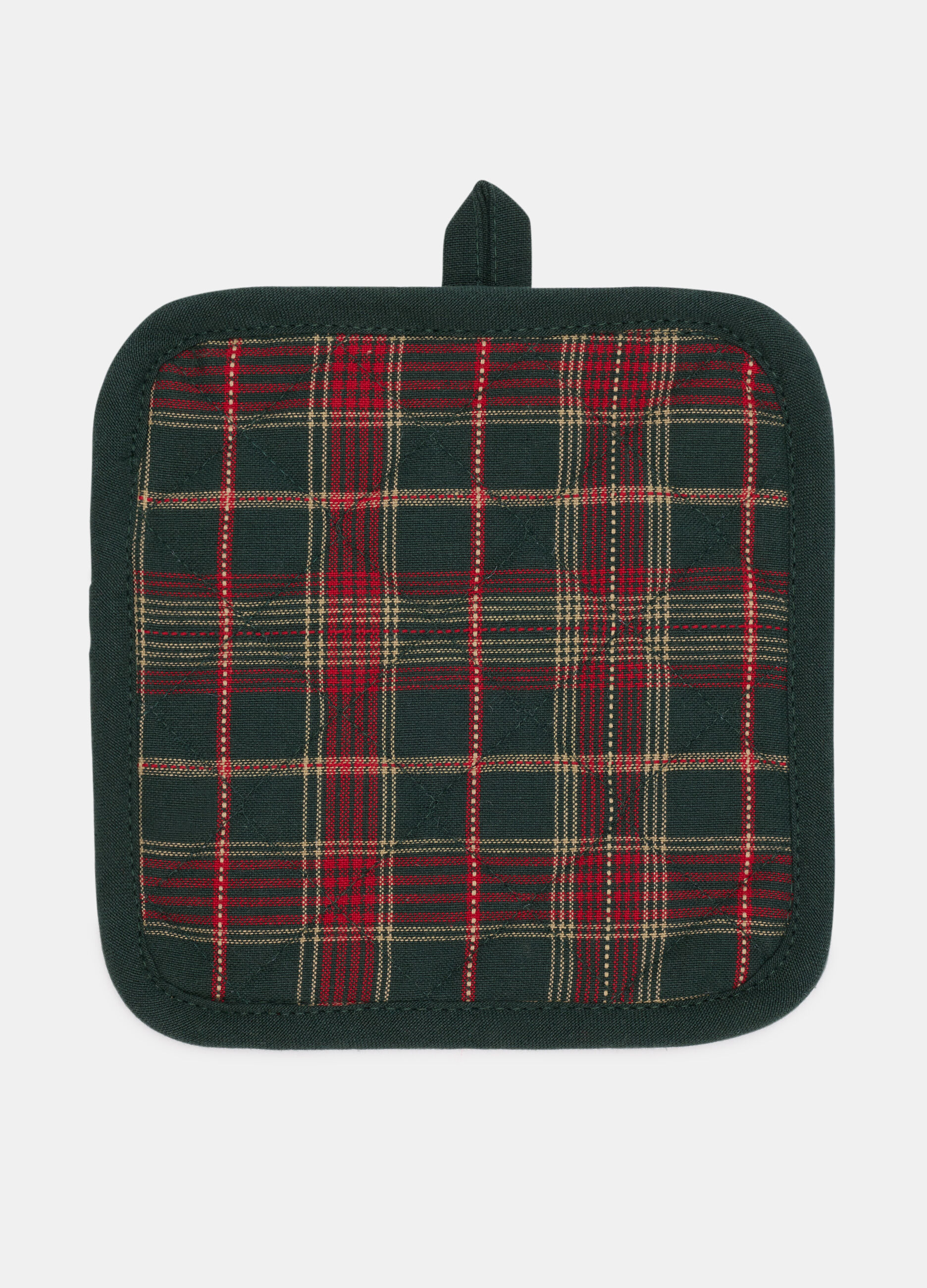 Presina quadrata in cotone tartan_0