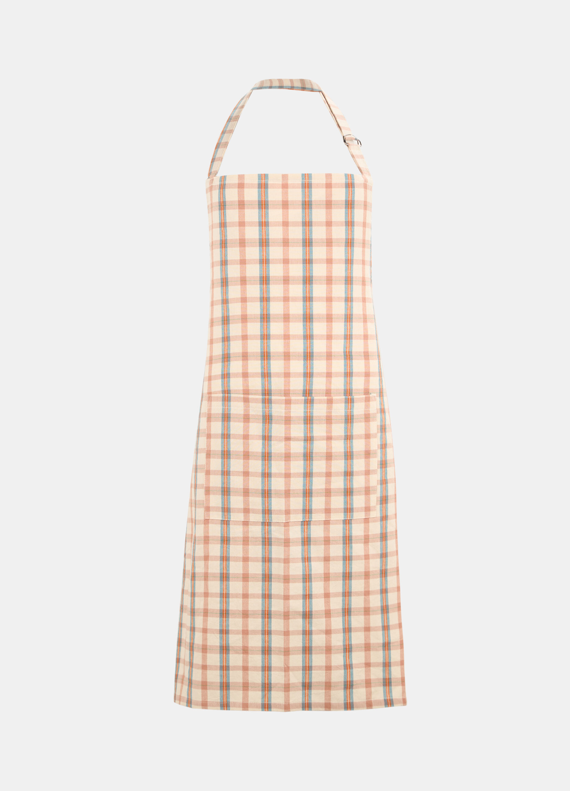 Grembiule in cotone lavato a quadri_0