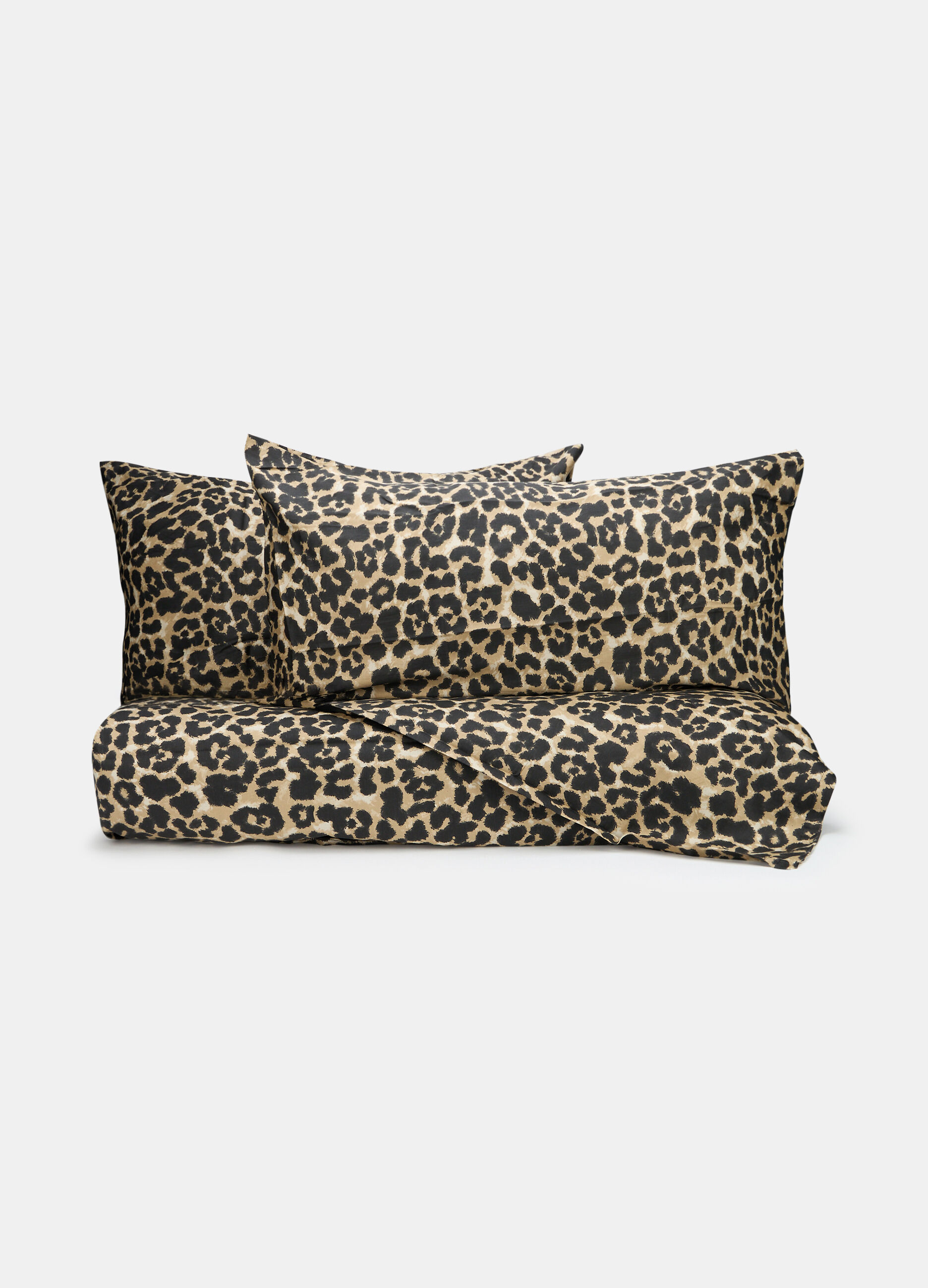 Parure lenzuolo in raso di cotone animalier