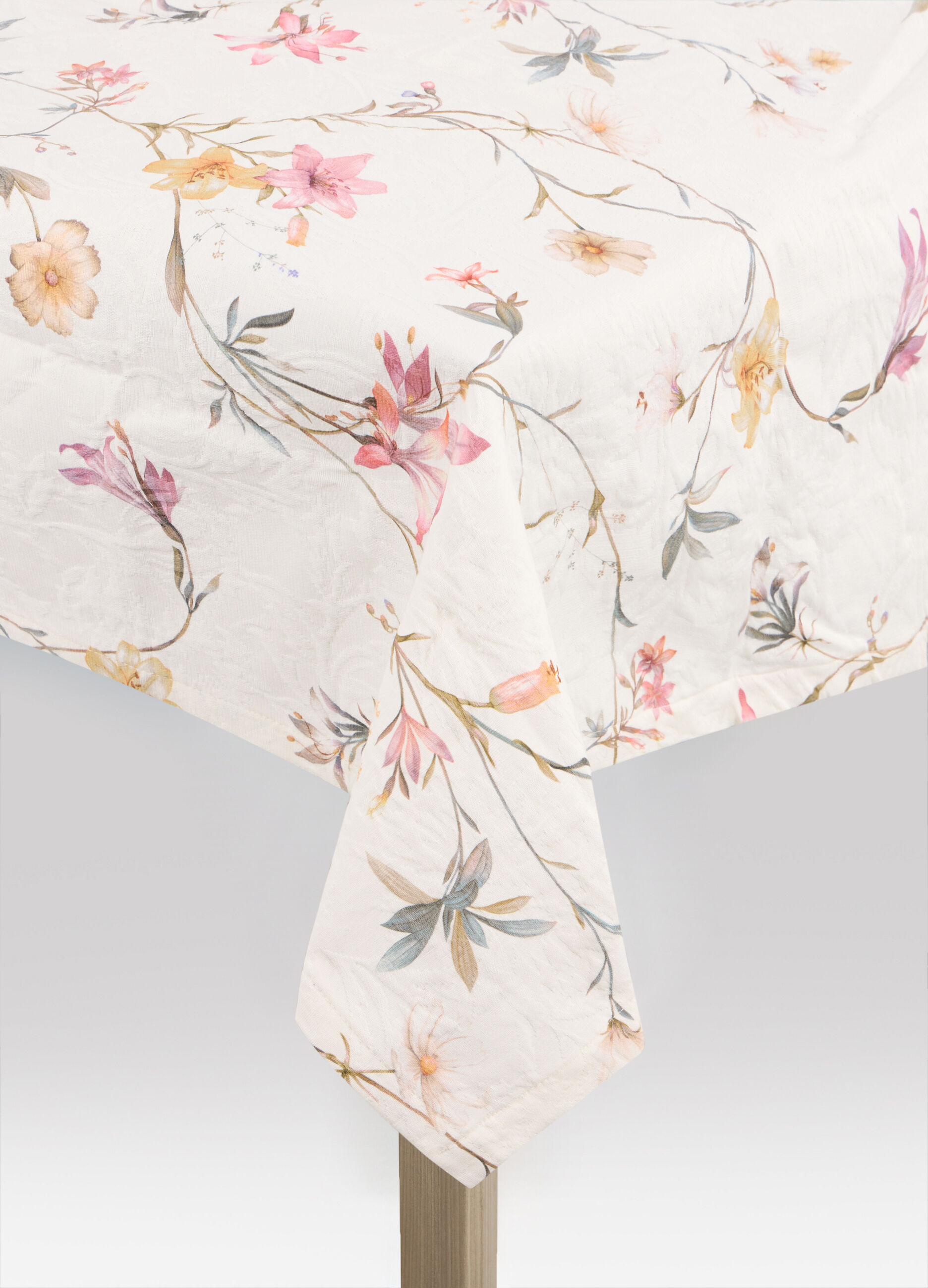 Tovaglia 8 posti di cotone con stampa floreale_0