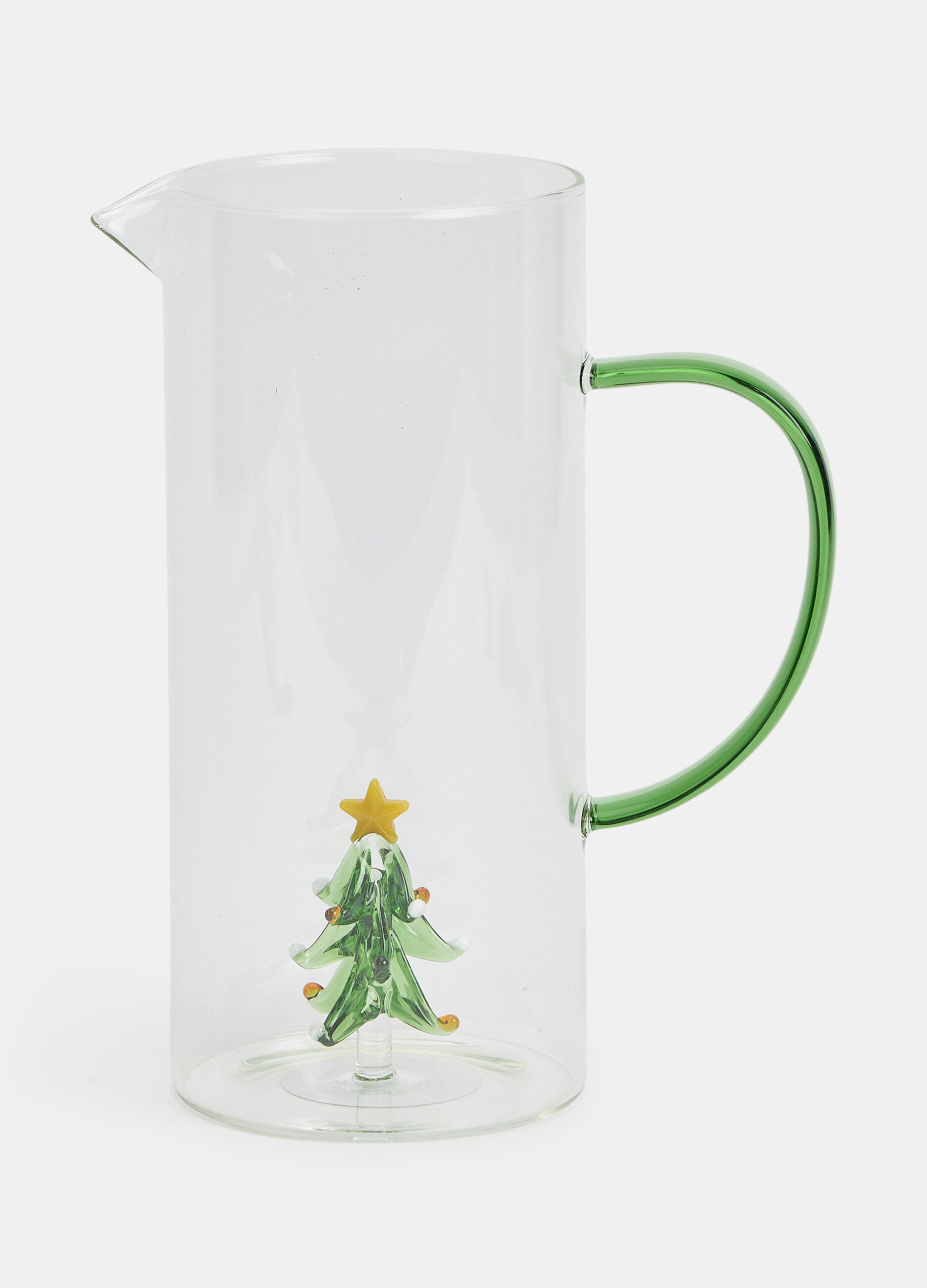 Brocca in vetro con albero di Natale_0