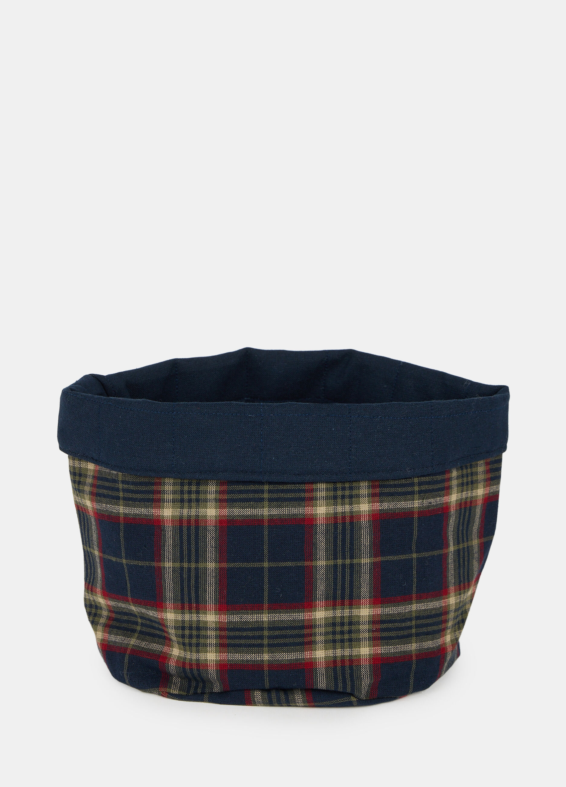 Cestino del pane in cotone tartan_0