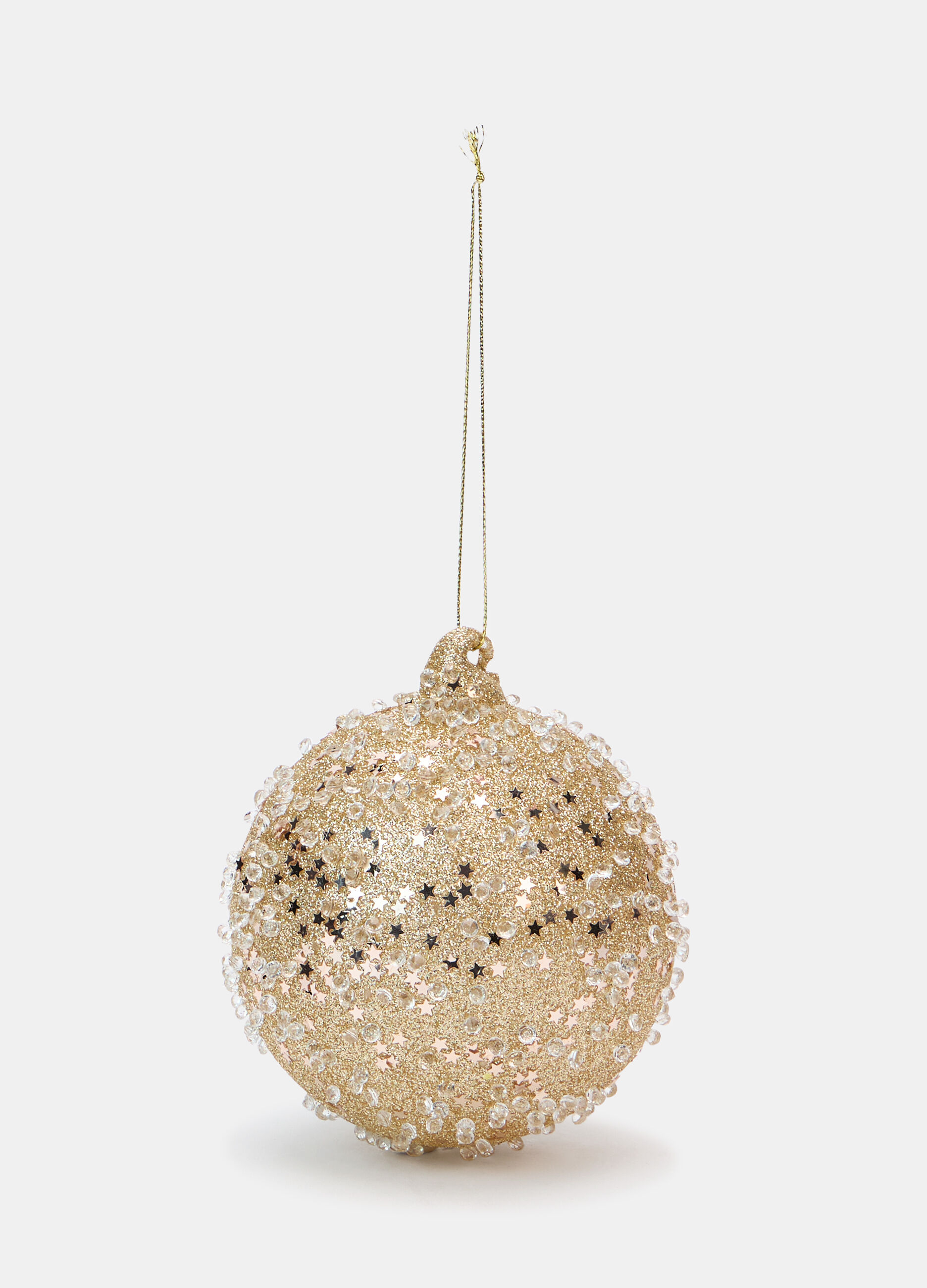 Pallina con glitter e perline in vetro_0