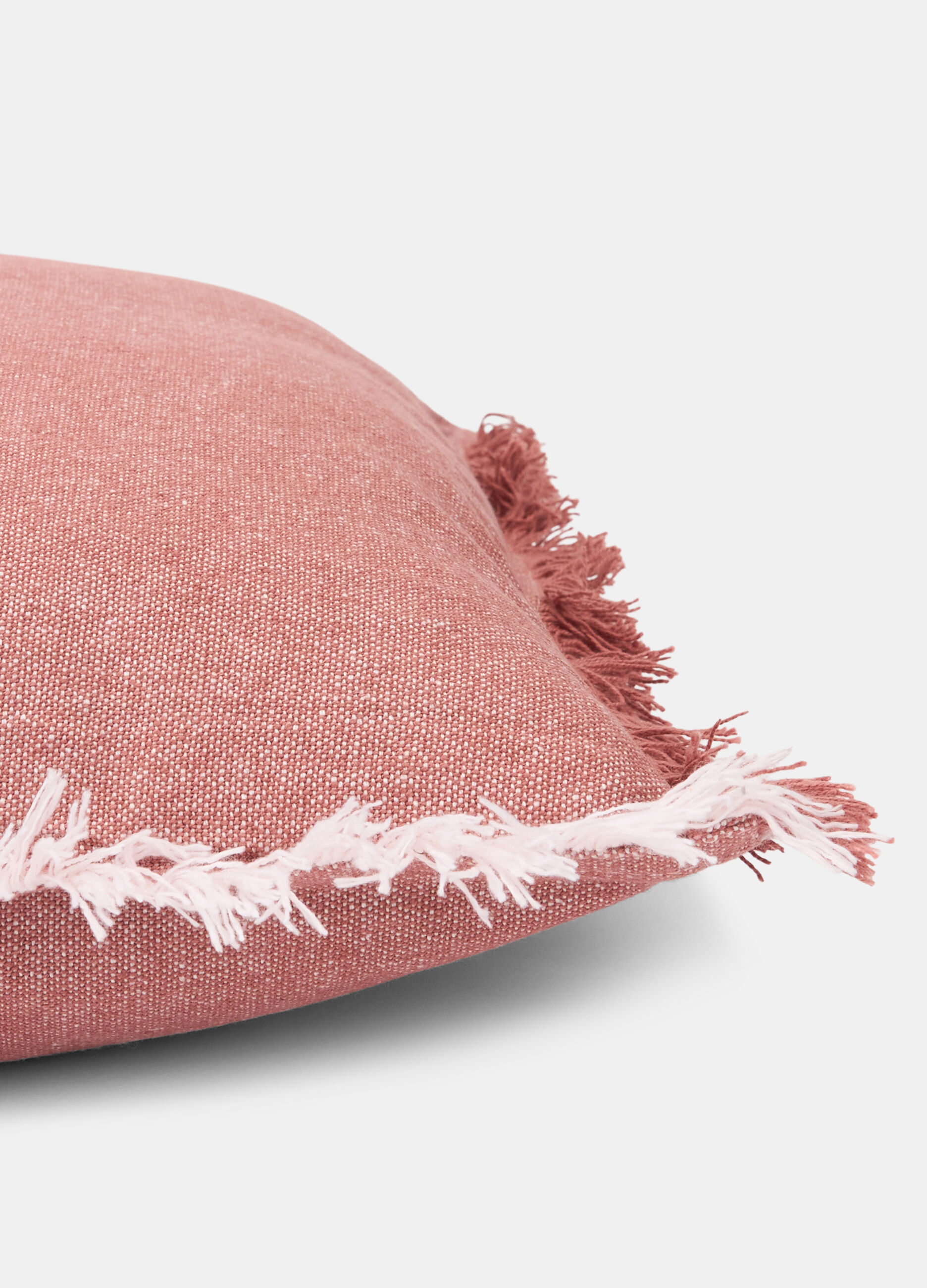 Cuscino effetto denim con frange_1