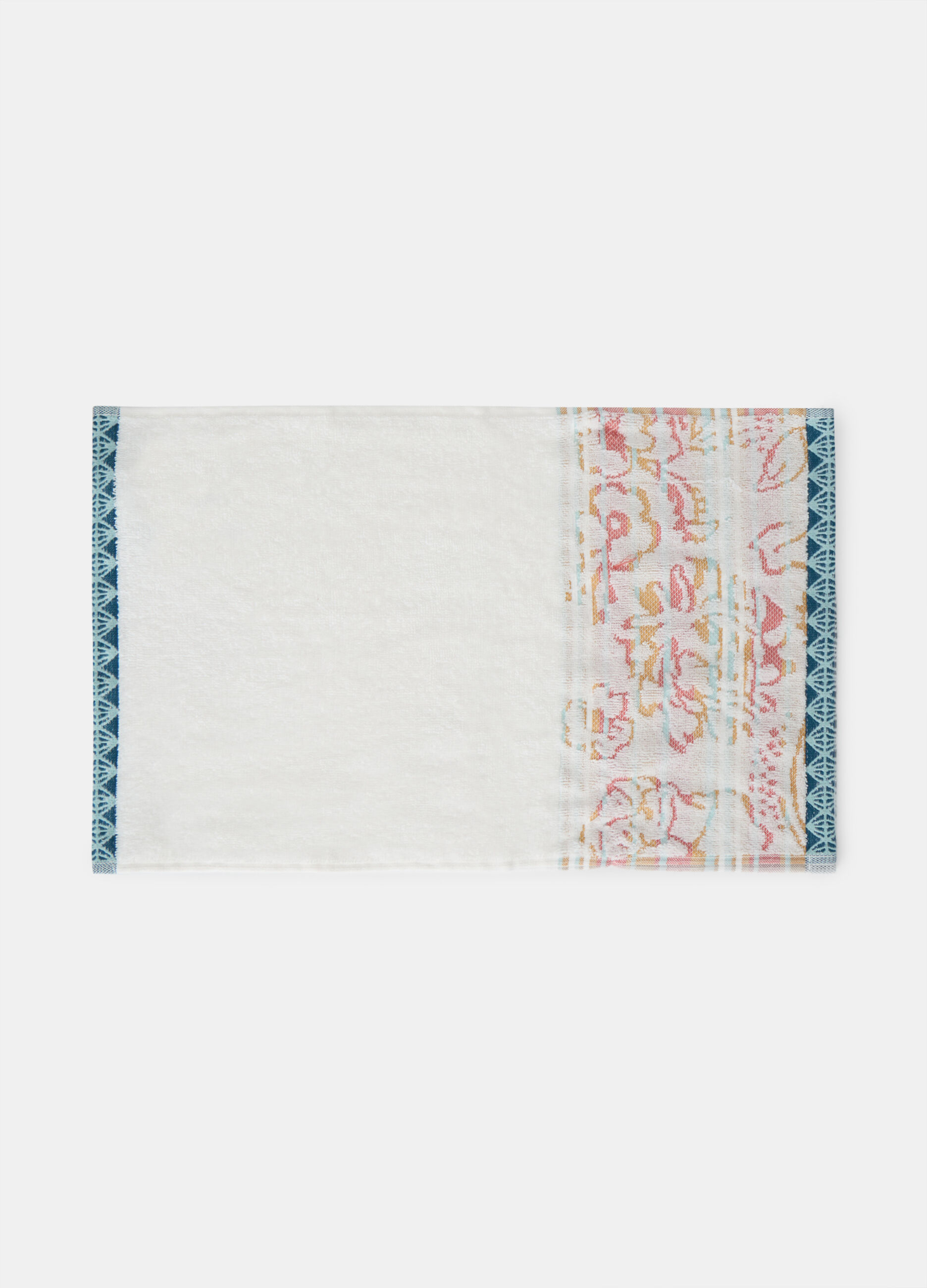 Asciugamano ospiti in puro cotone con decoro floreale_0