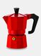 Caffettiera rossa una tazza_0