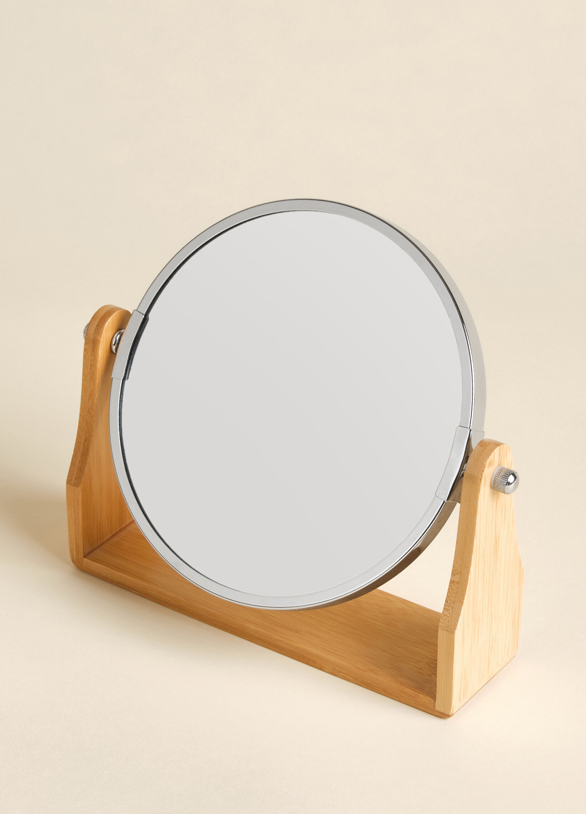 Specchio rotondo con base in bamboo_1