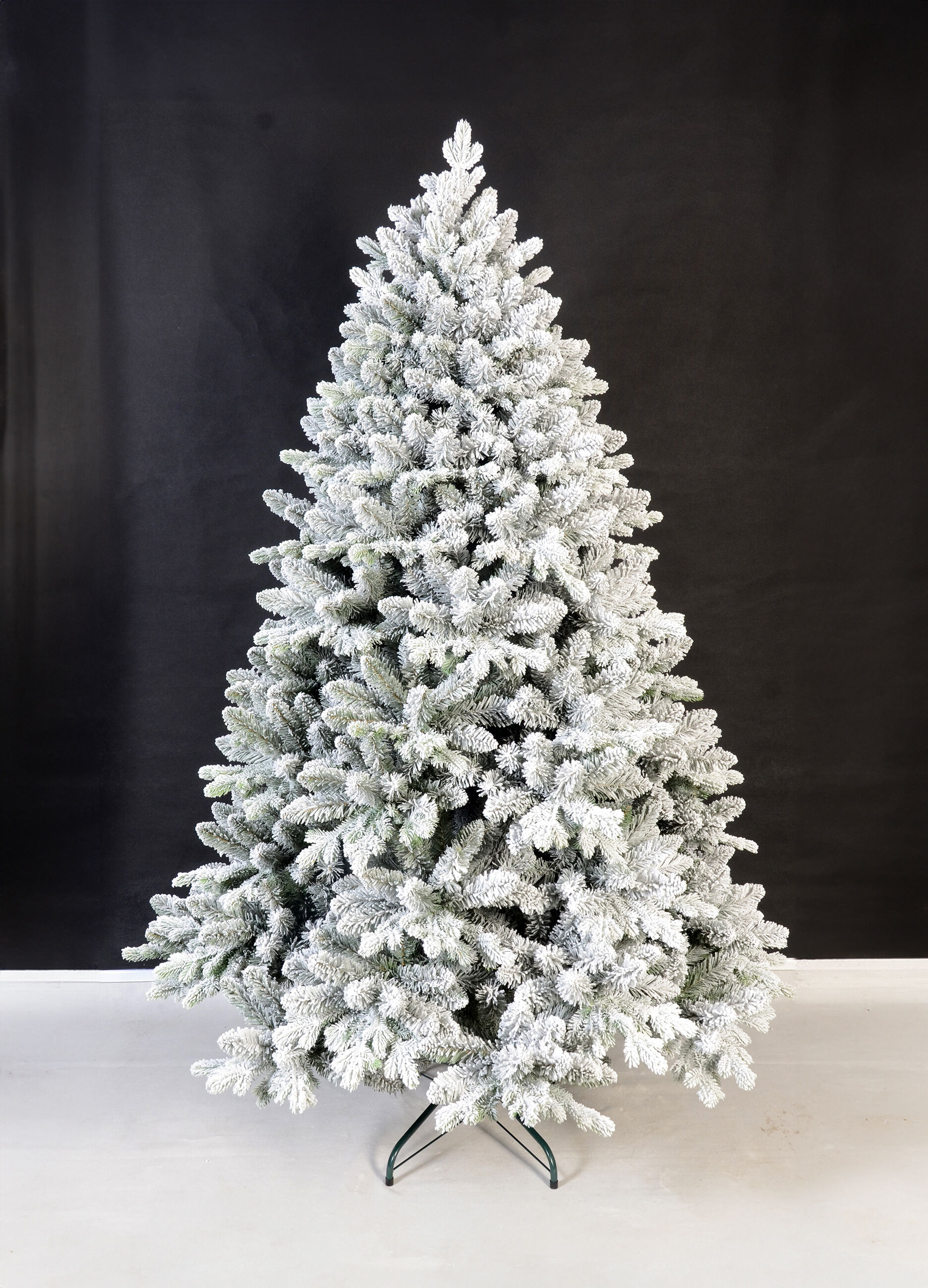 Albero di Natale innevato medio con base in metallo_0