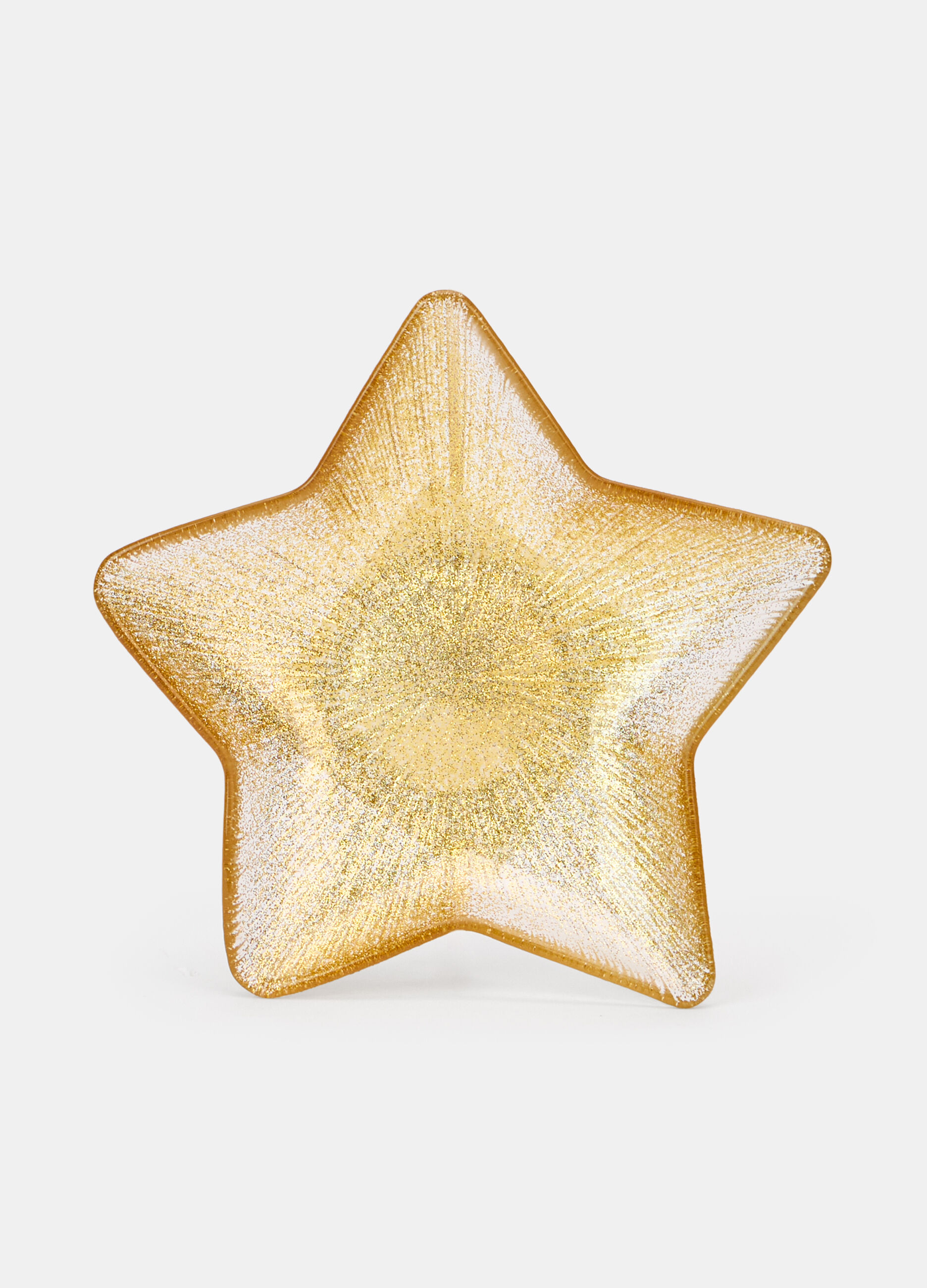 Ciotola a stella grande in vetro dorato_0