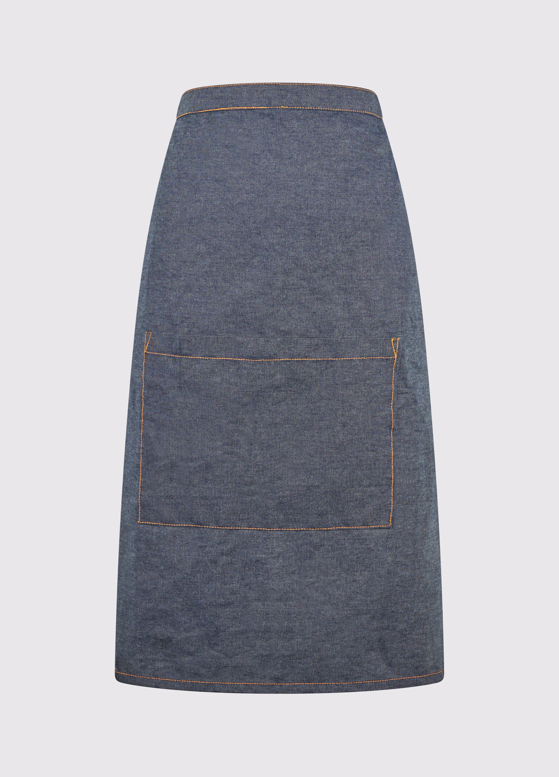 Grembiule a mezza altezza in puro cotone effetto denim_0