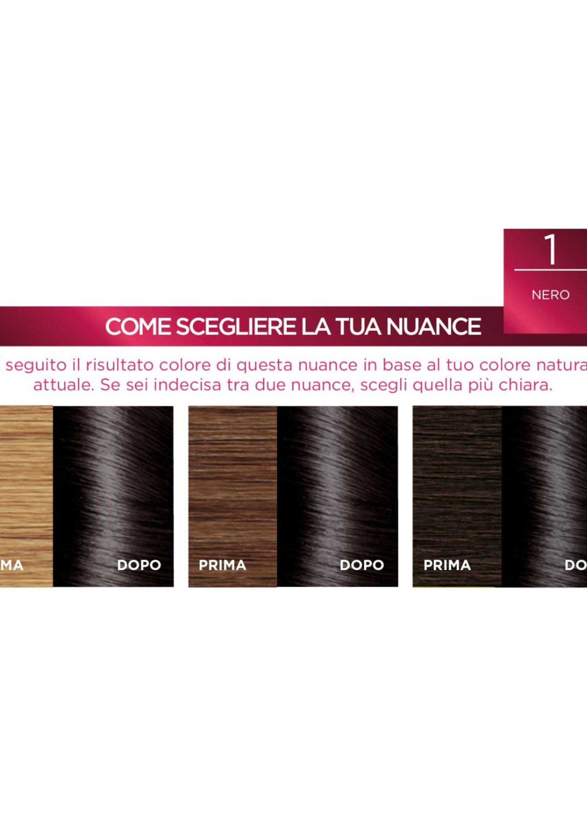 L'Oréal Paris Tinta Capelli Excellence, Copre i capelli bianchi, colore ricco, luminoso e a lunga durata, 1 Nero.