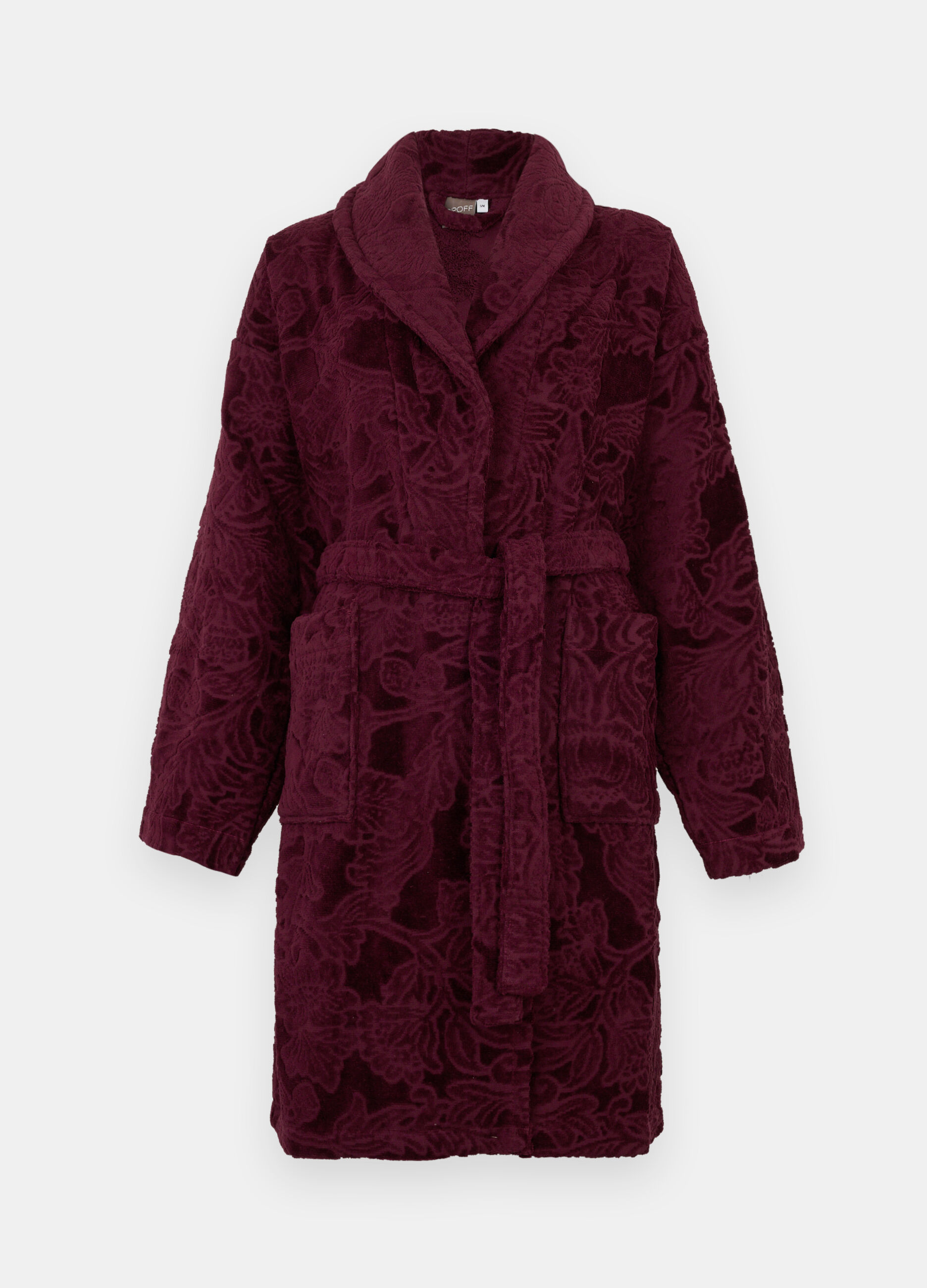 Accappatoio in cotone effetto jacquard_0