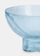 Round fluted blue glass vase_1