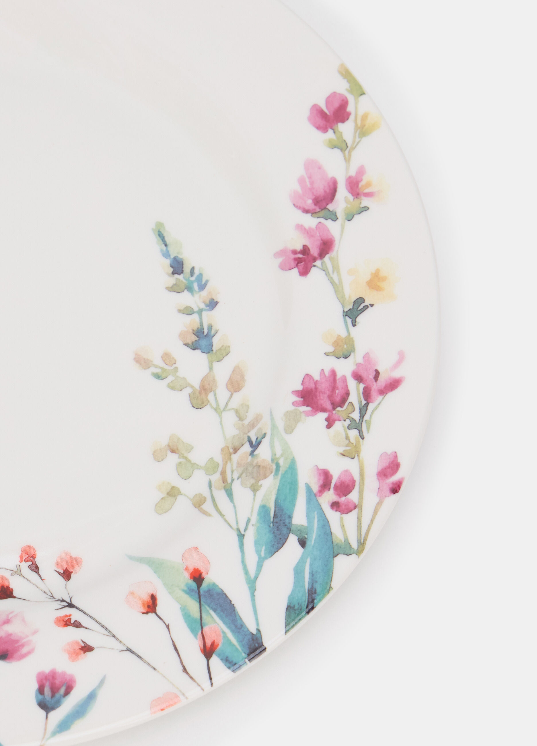 Piatto piano in ceramica a fiori_1