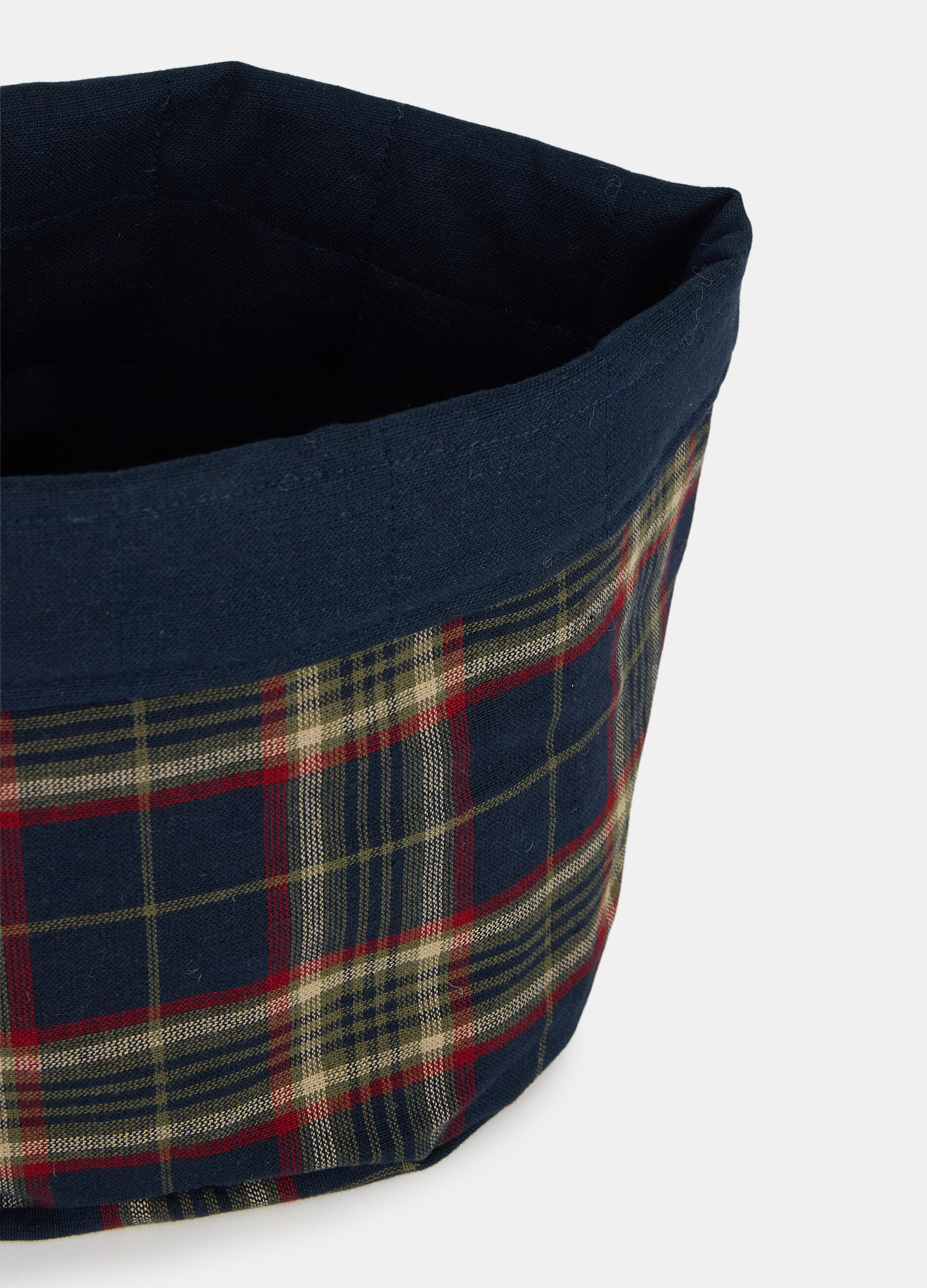 Cestino del pane in cotone tartan_1