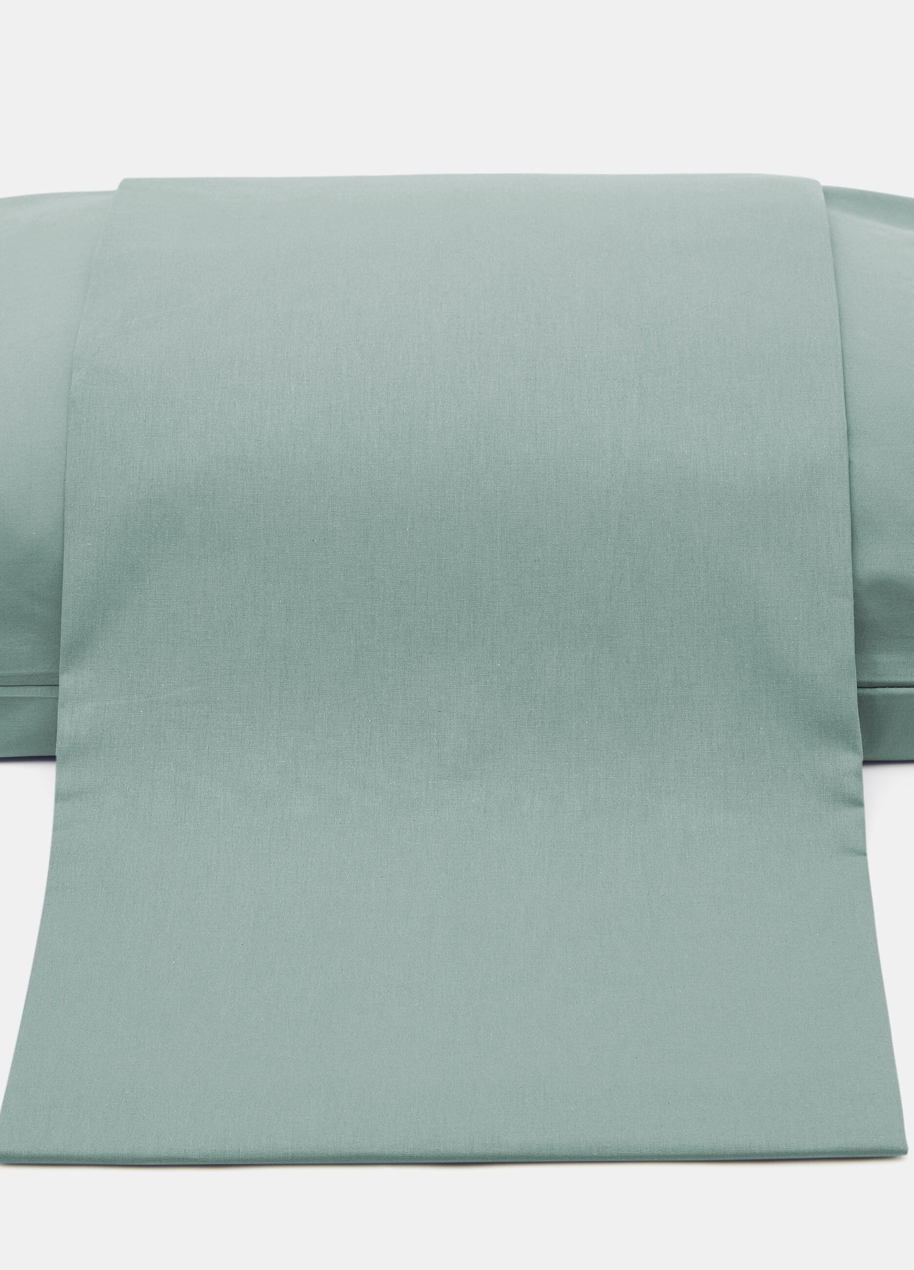 Lenzuolo matrimoniale di puro cotone tinta unita_0