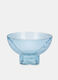 Round fluted blue glass vase_0