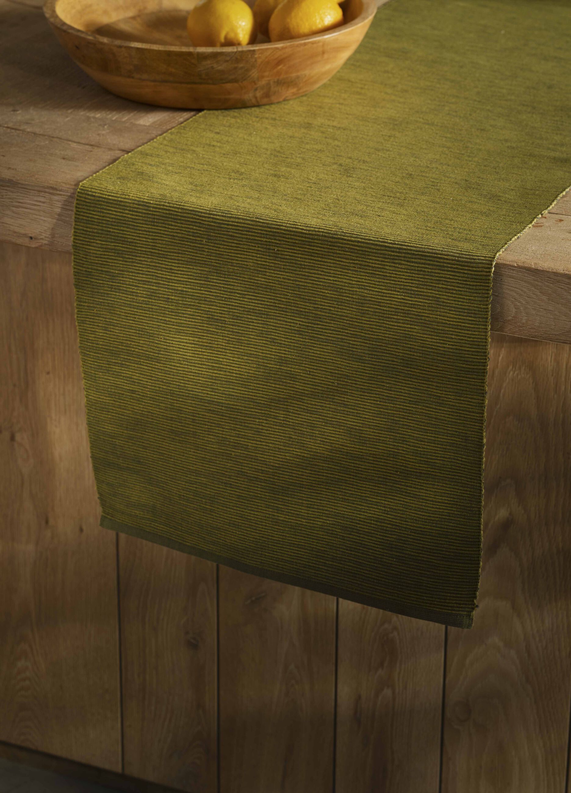 Ribbed table runner in 100% organic cotton_0