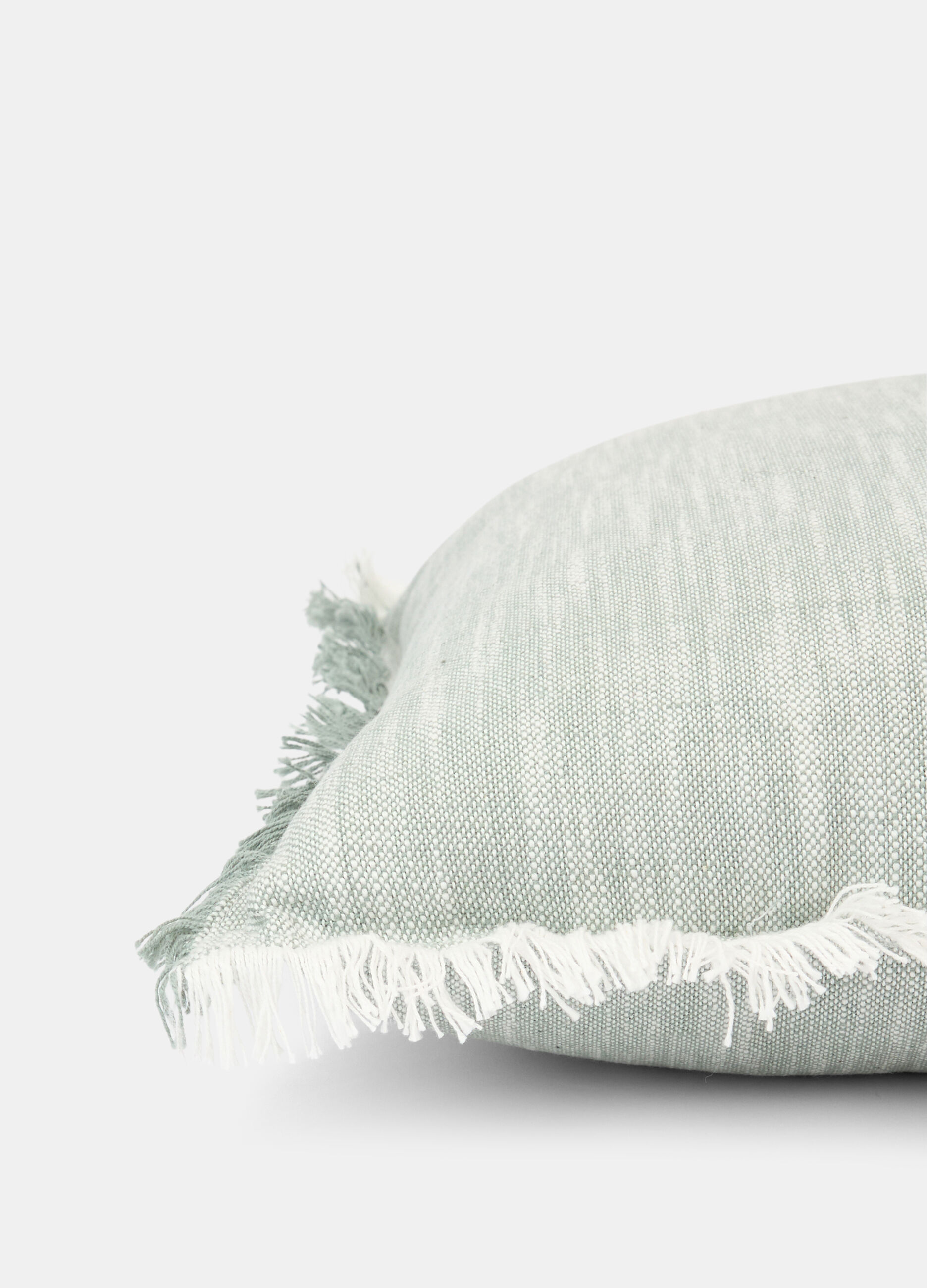 Cuscino effetto denim con frange_1